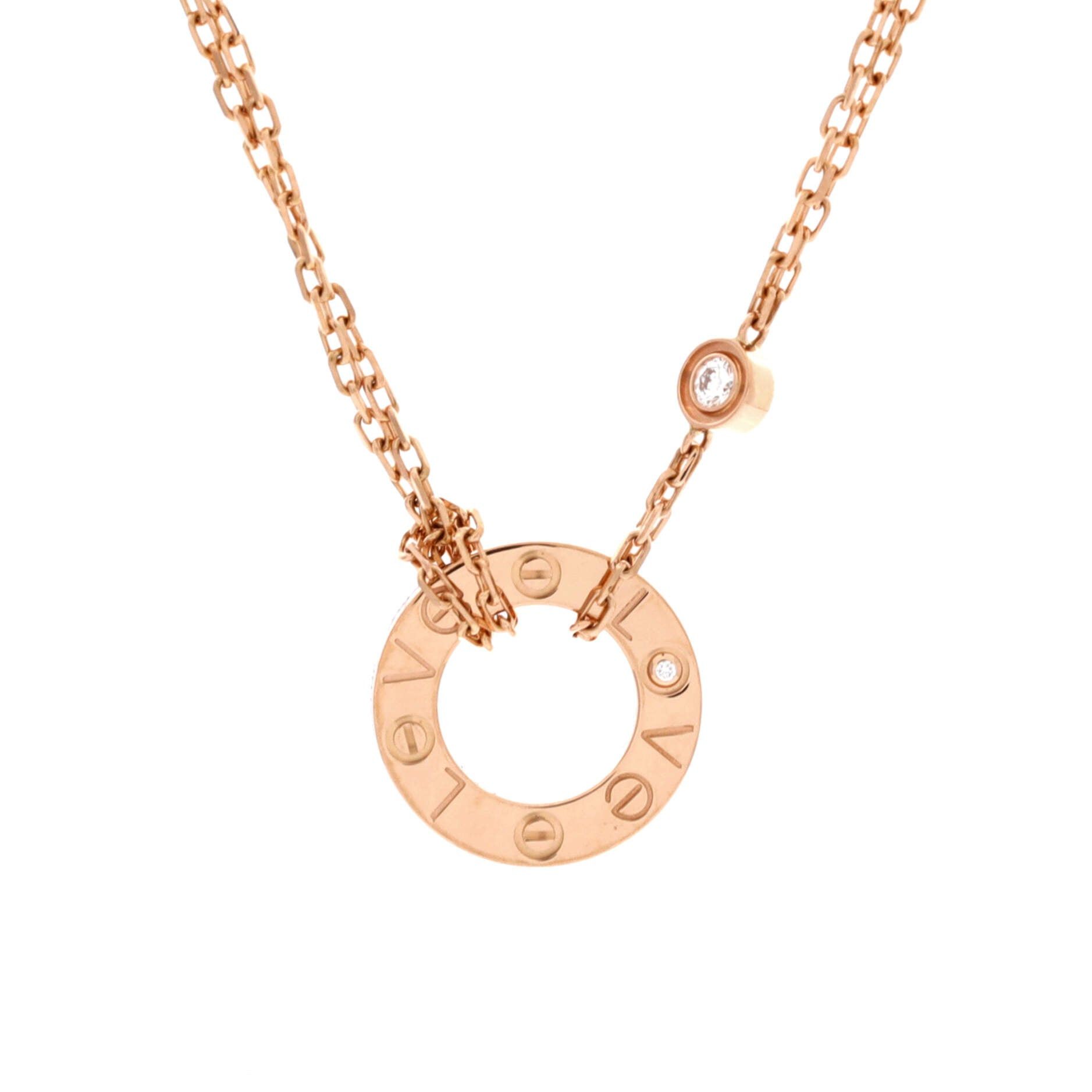 Cartier 2 Diamonds Love Pendant Necklace Size ONE SIZE - 1 Thumbnail