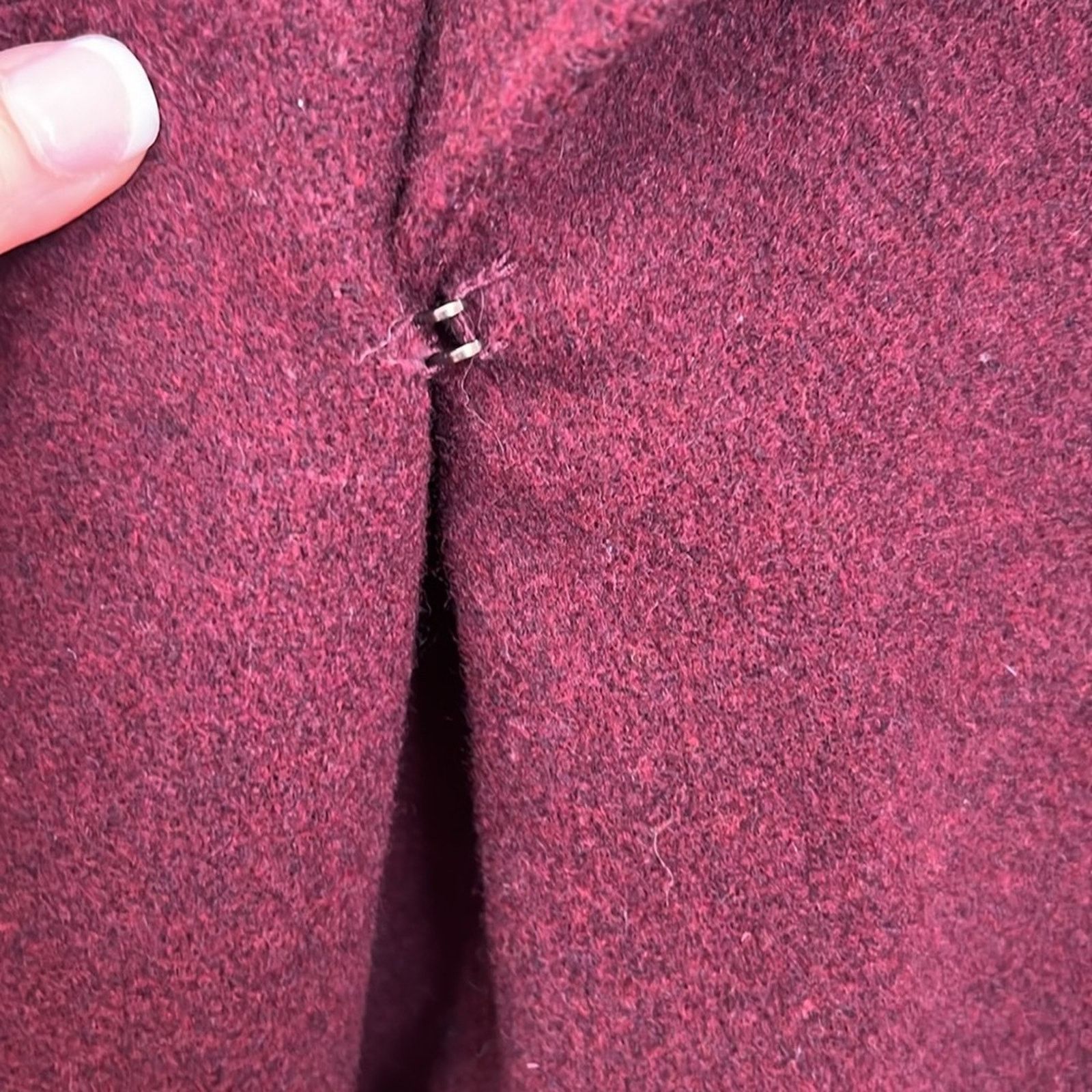Club Monaco Club Monaco Burgundy Wool Jacket with Large Lapel Size XS / US 0-2 / IT 36-38 - 3 Thumbnail