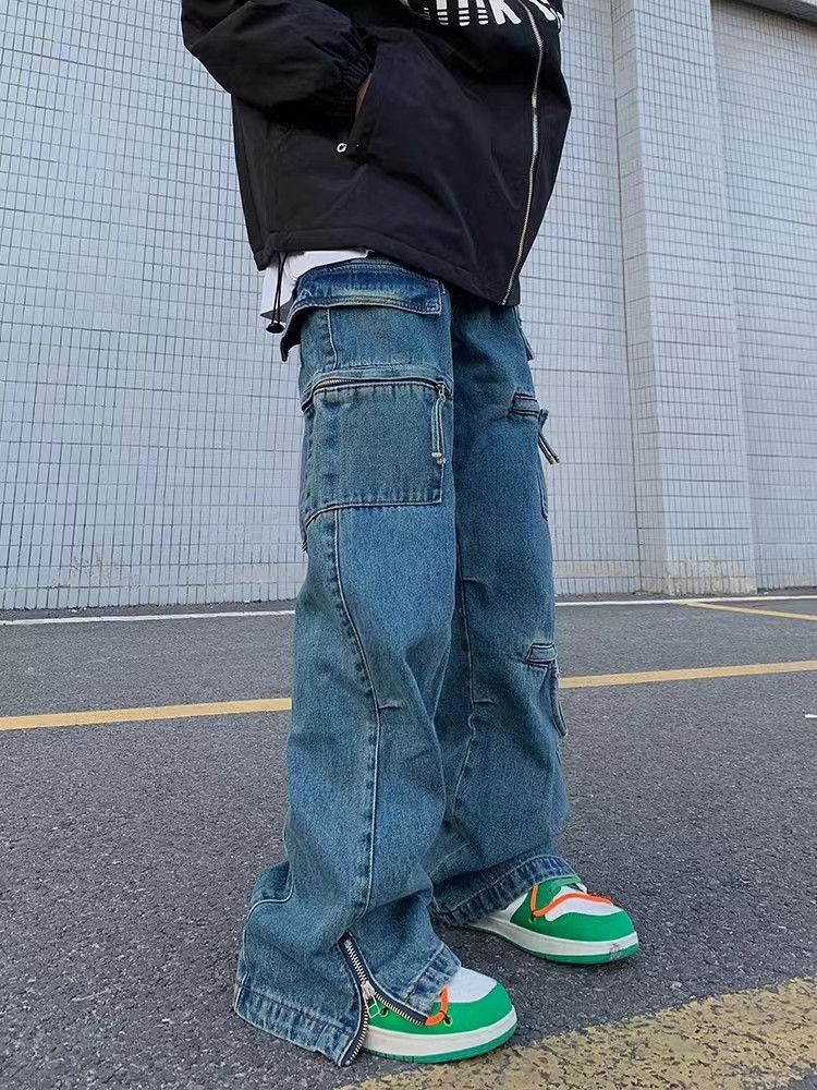 Japanese Brand × Jean High street multi-pocket zipper work jeans Size US 32 / EU 48 - 2 Thumbnail