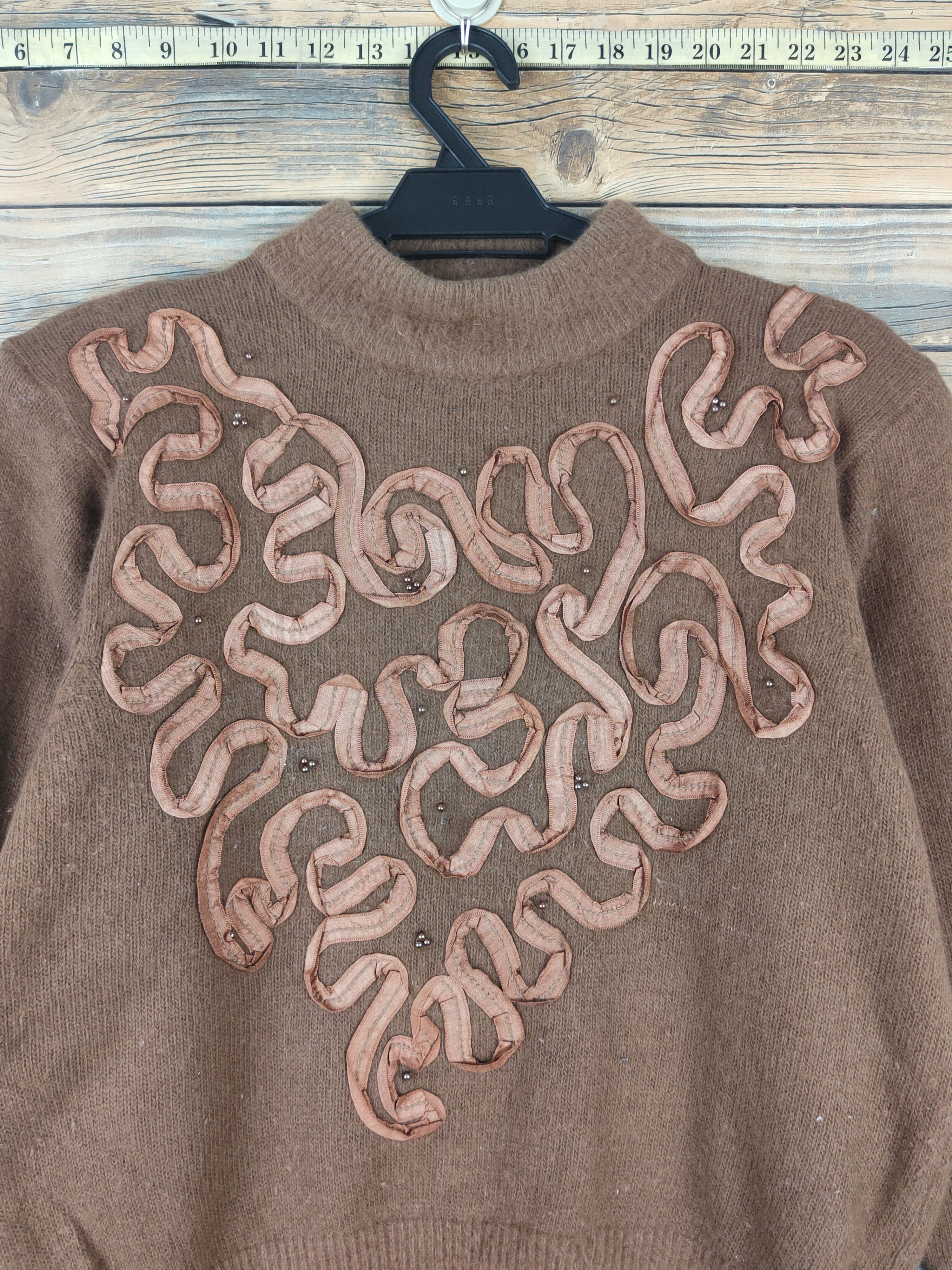 Homespun Knitwear × Japanese Brand × Vintage Charcas Brown art design Knitwear Sweatshirts #W1081 Size M / US 6-8 / IT 42-44 - 2 Thumbnail