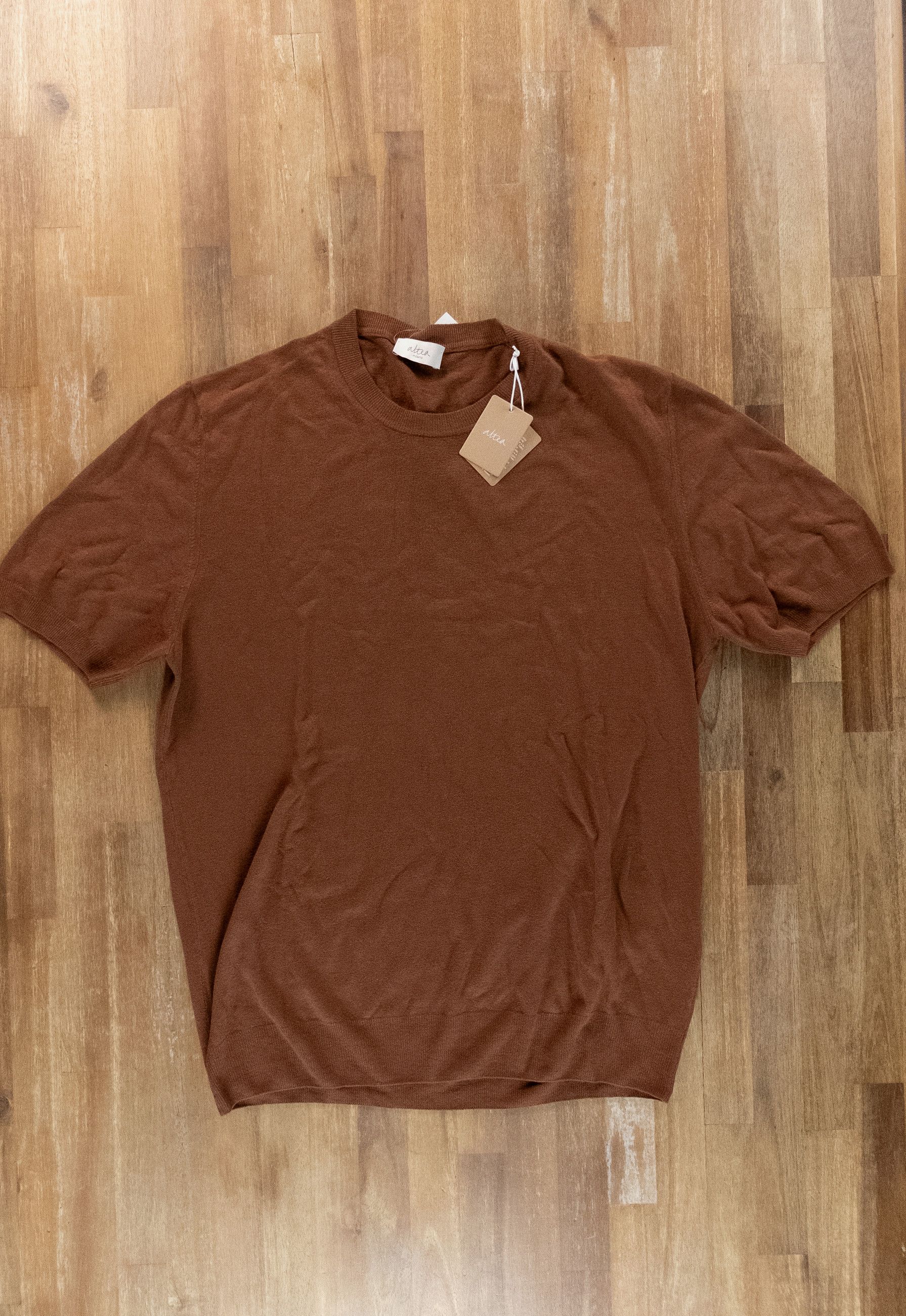 Altea ALTEA Milano brown knit cotton t-shirt Size XL Size US XL / EU 56 / 4 - 1 Thumbnail