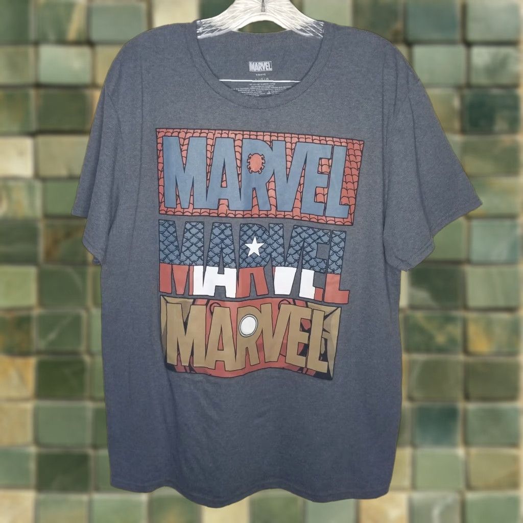 Vintage MARVEL Men's Gray Short Sleeve T-Shirt Size L - Spider-Man, Captain America, Iron Man Size US L / EU 52-54 / 3 - 1 Thumbnail