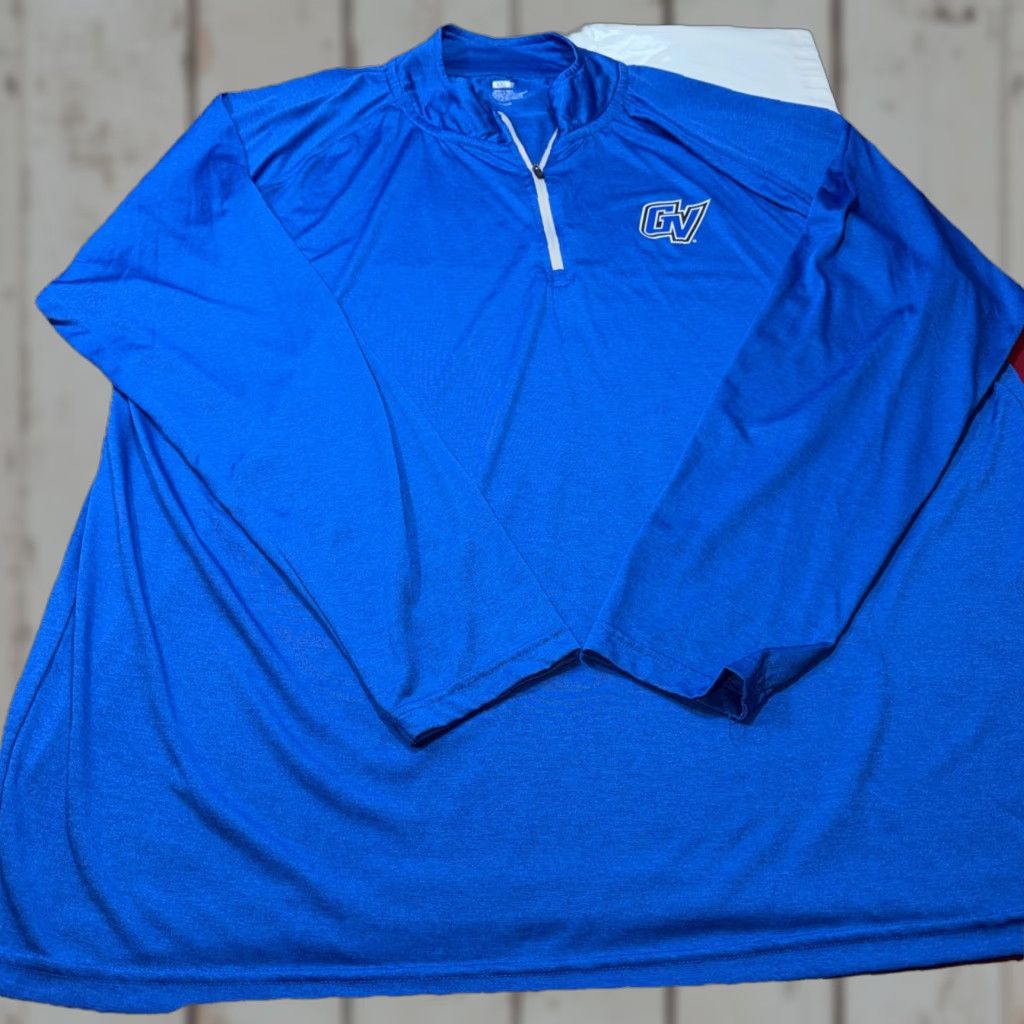 Vintage GVSU blue 1/4 Zip Polyester Pullover SHIRT Men 2XL Grand Valley State Pullover Size US XXL / EU 58 / 5 - 1 Thumbnail