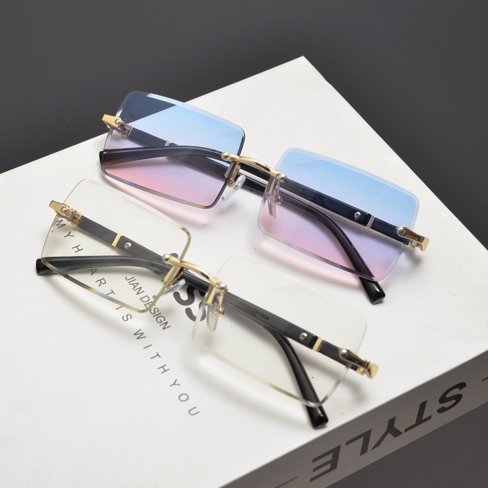 VIBE Hip-hop Street ins style custom avant-garde sunglasses Size ONE SIZE - 3 Thumbnail