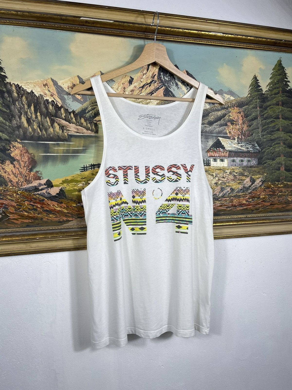 Stussy × Vintage White Retro Y2k 00s Sleeveless Vest Stussy Size XS / US 0-2 / IT 36-38 - 3 Thumbnail
