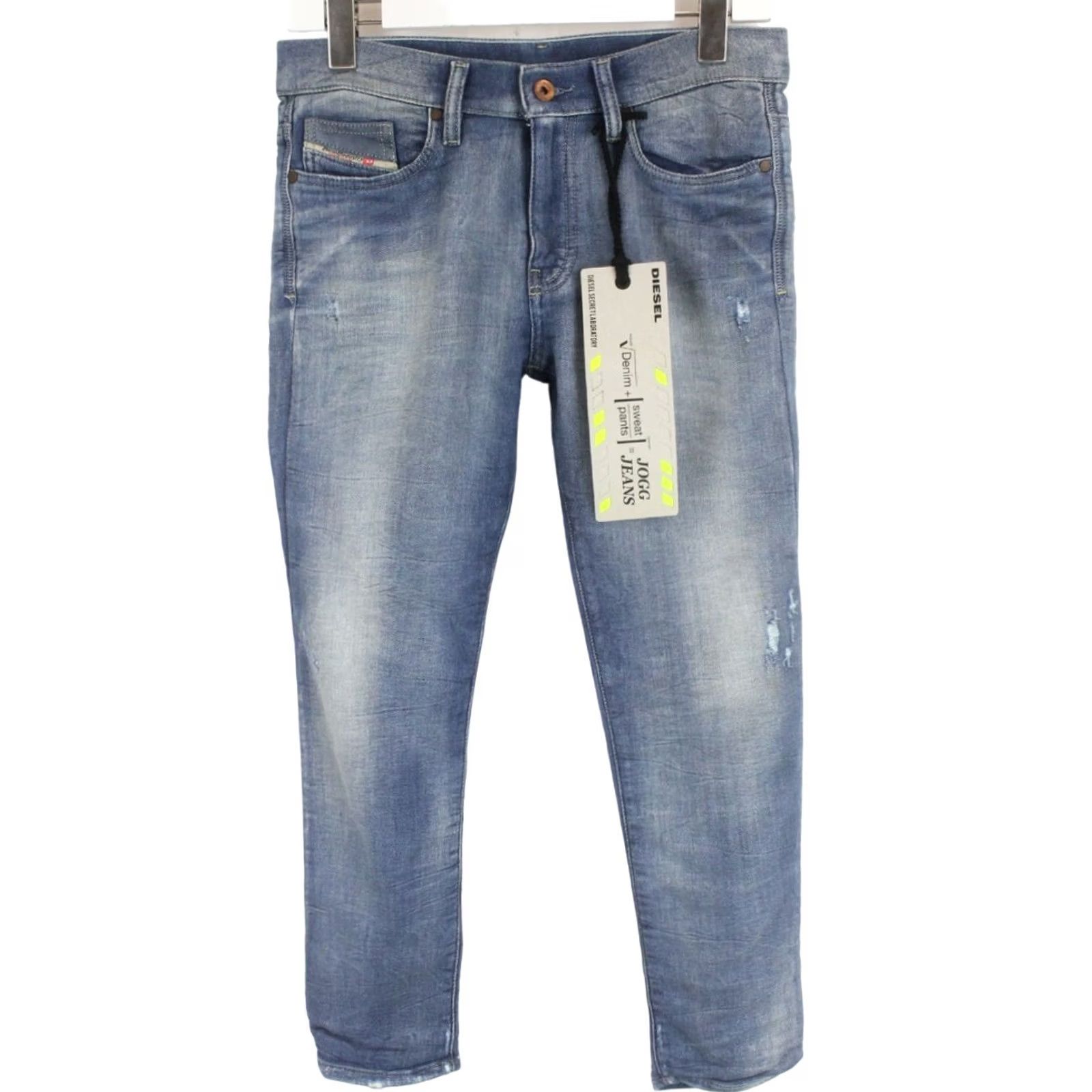 Diesel DIESEL Jeans Women's W26 Stapphy-N.E. Jogg 0800B Blue Faded Ripped Whiskers Size 26" / US 2 / IT 38 - 2 Thumbnail