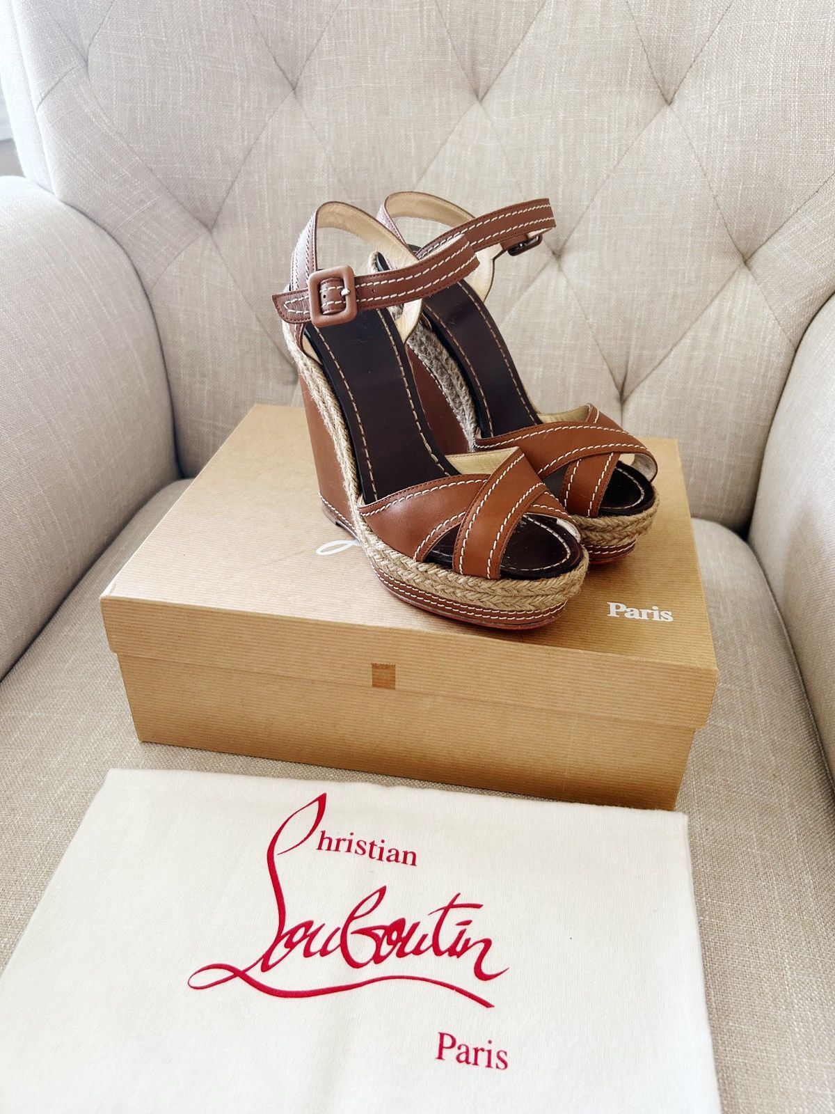 Christian Louboutin Christian Louboutin Almeria 120 Wedges Size US 5 / IT 35 - 2 Thumbnail