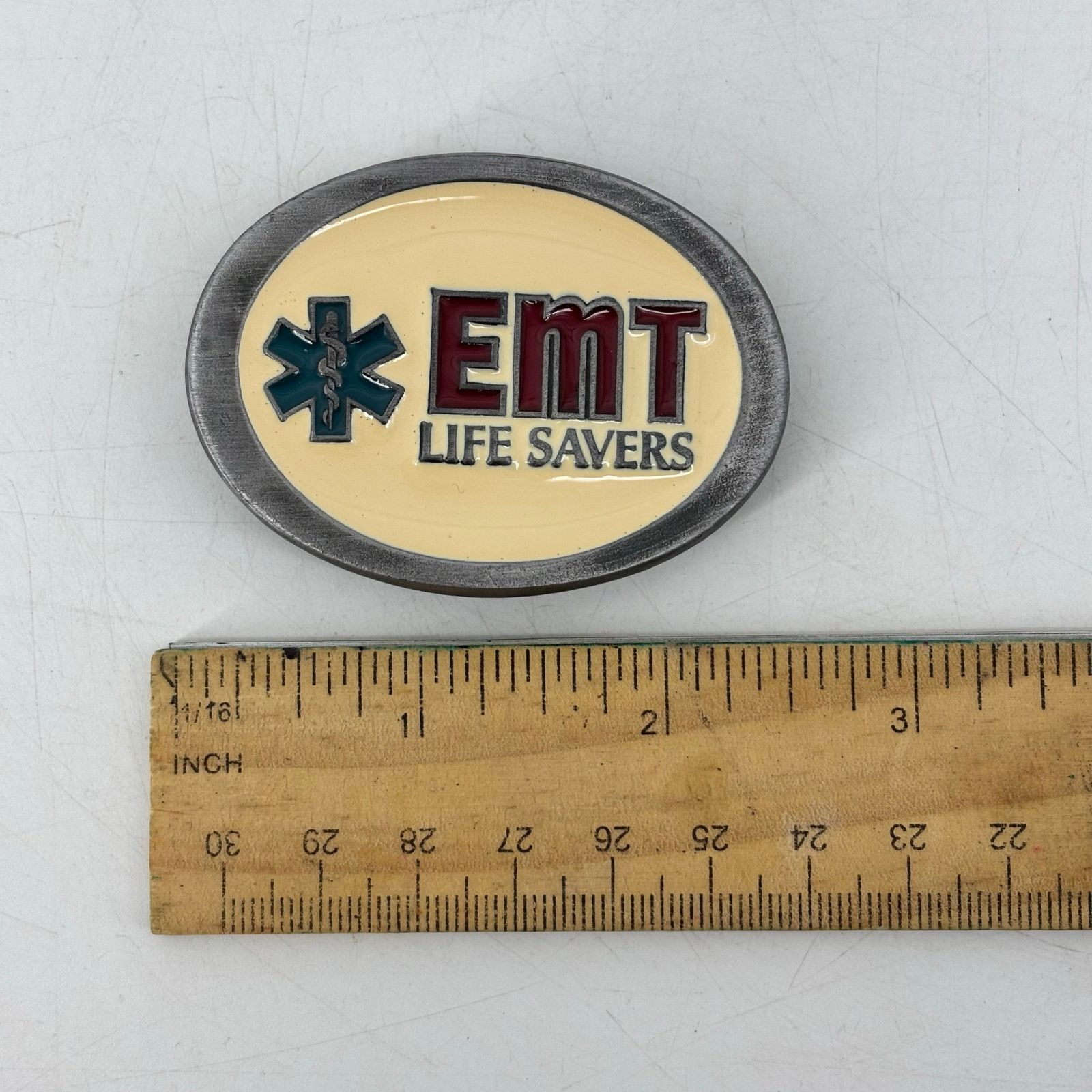 Vintage EMT Life Savers Belt Buckle 1987 USA C+J Belt Buckle Enamel Size ONE SIZE - 4 Thumbnail