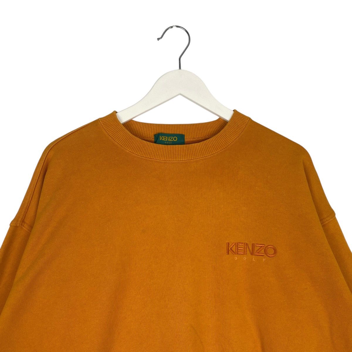 Vintage Vintage 90s Kenzo Small Logo Sweatshirt Crewneck Orange Sz M Size M / US 6-8 / IT 42-44 - 4 Thumbnail