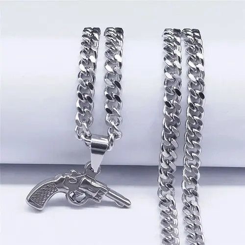 Jewelry Punk Gun Pendant Necklaces Size ONE SIZE - 2 Thumbnail