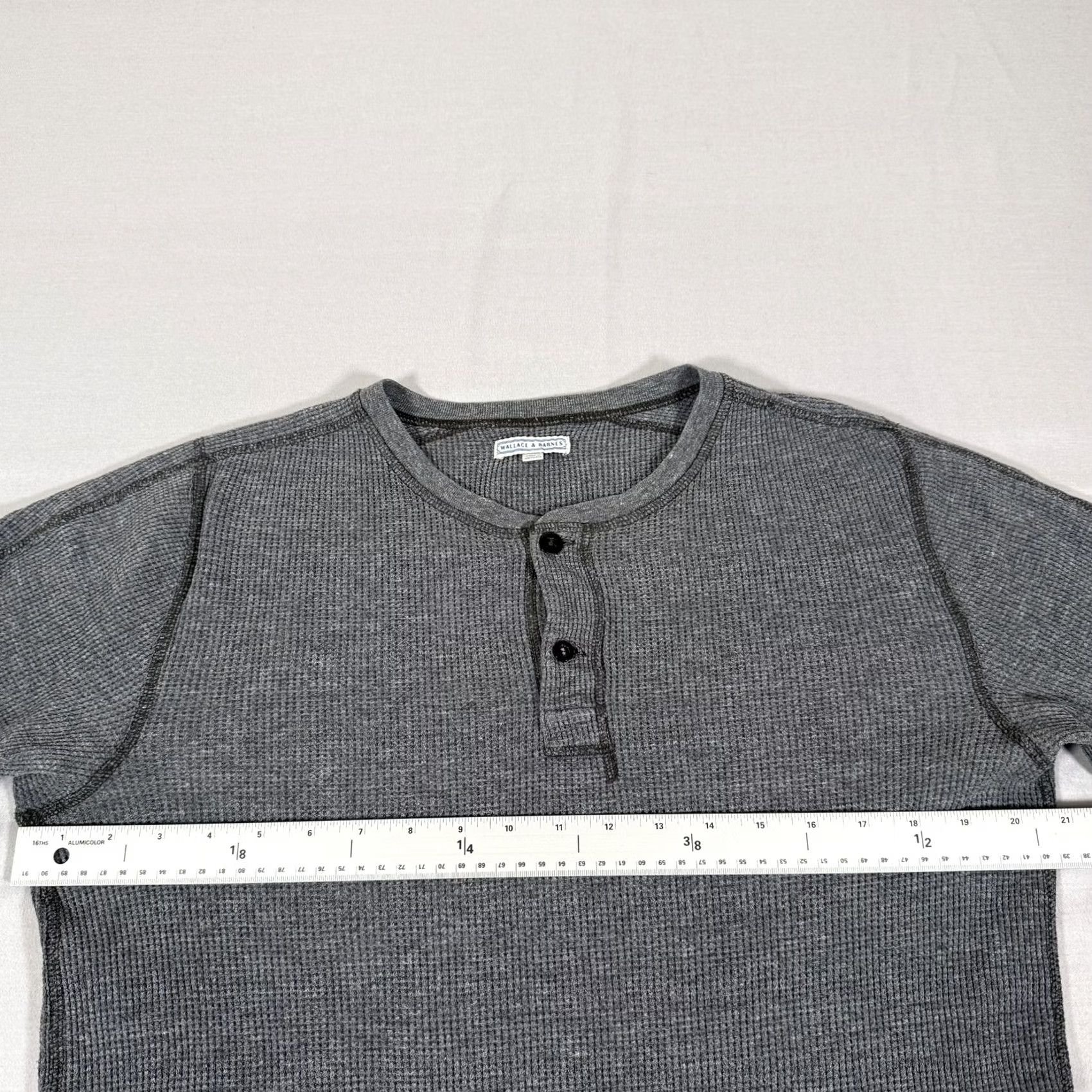 Wallace & Barnes Wallace & Barnes Shirt Mens M Gray Thermal Henley Long Sleeve Knit Cotton Size US M / EU 48-50 / 2 - 4 Thumbnail