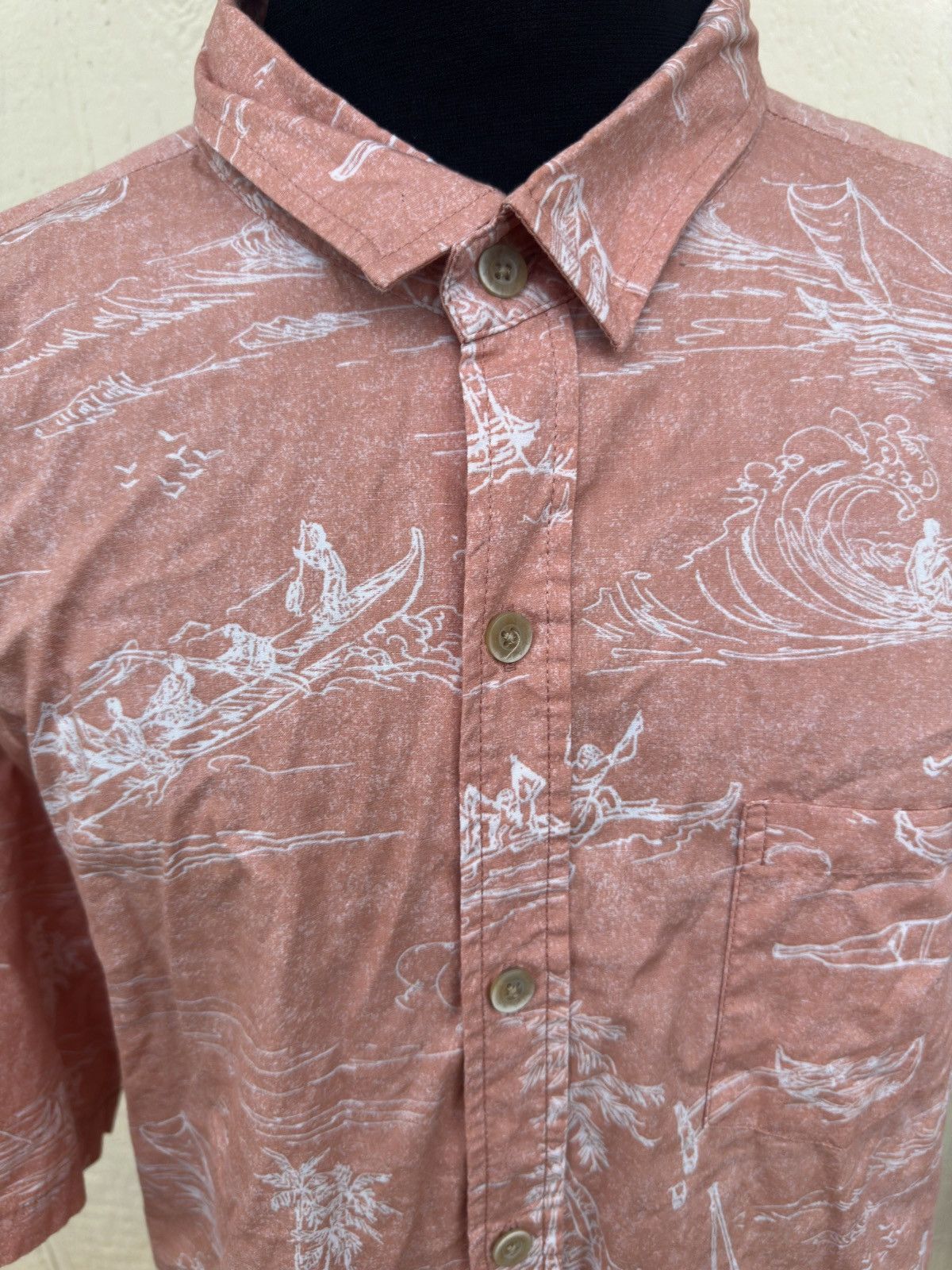 Other Kahala Hawaiian Print Shirt Full Buttton Orange Men's 2XL Size US XXL / EU 58 / 5 - 3 Thumbnail