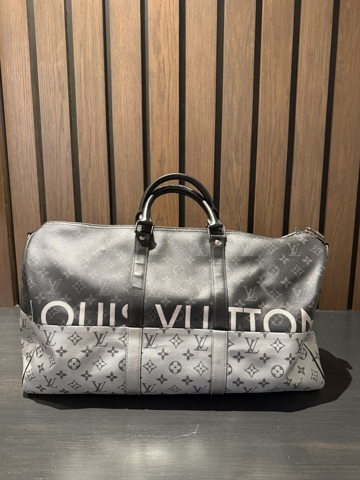 Louis Vuitton Louis Vuitton Keepall 50 – Monogram Split Black/Grey (SS18) Size ONE SIZE - 1 Thumbnail