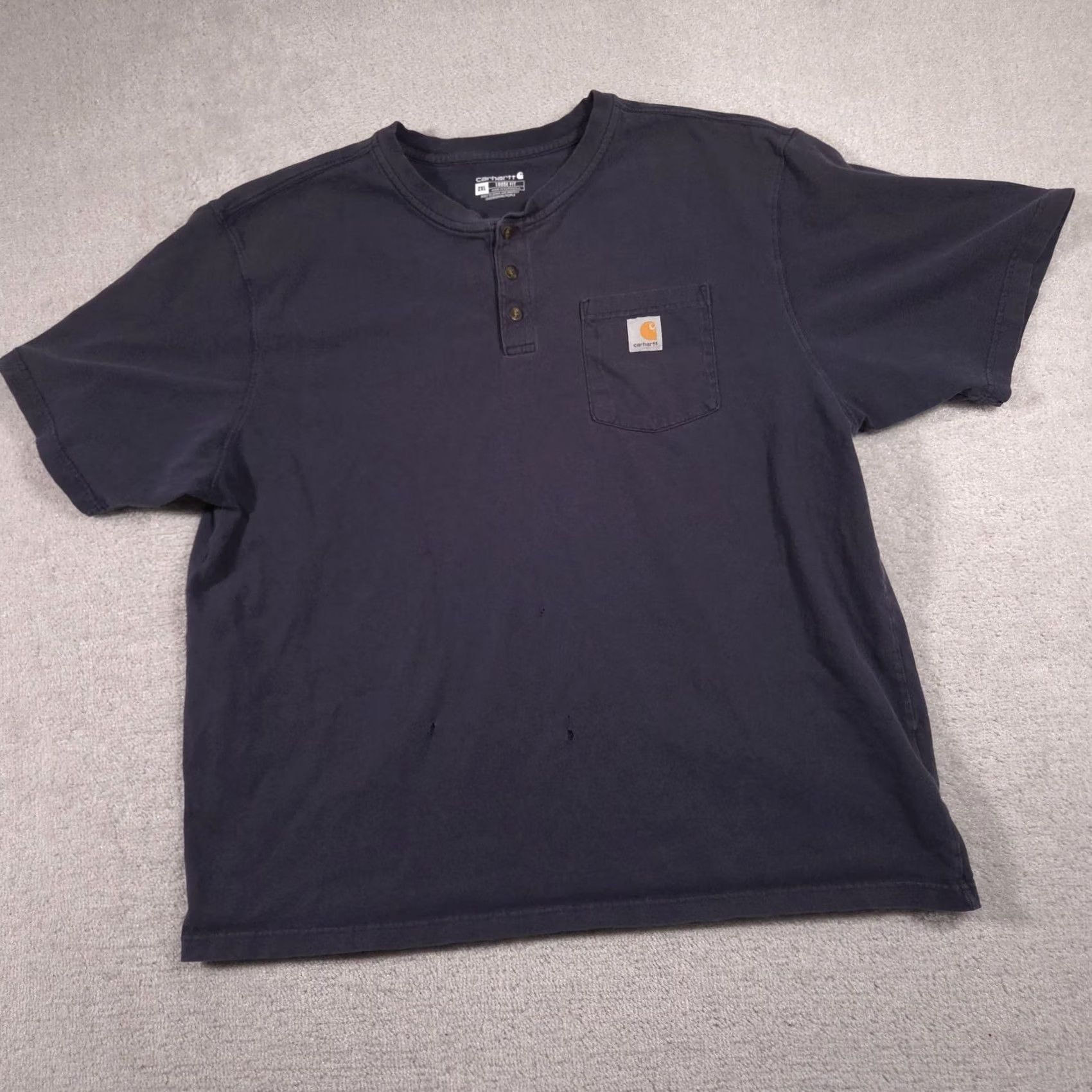 Carhartt Carhartt Henley Shirt Mens 2XL Blue Short Sleeve Pocket Workwear Tee Casual Size US XXL / EU 58 / 5 - 2 Thumbnail
