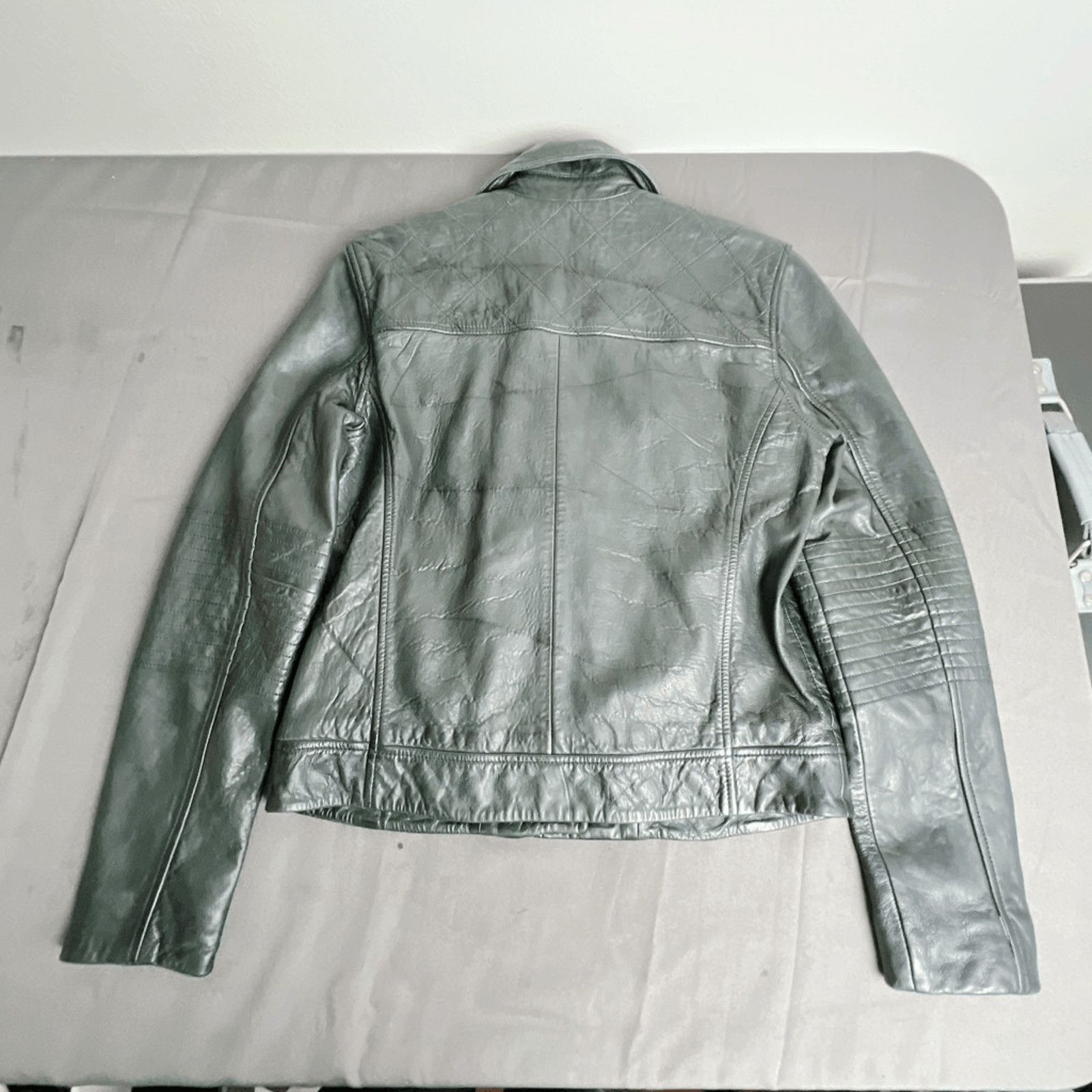 Lucky Brand Lucky Brand Pin Dot Genuine Lamb Leather Moto Jacket Black S Size S / US 4 / IT 40 - 4 Thumbnail