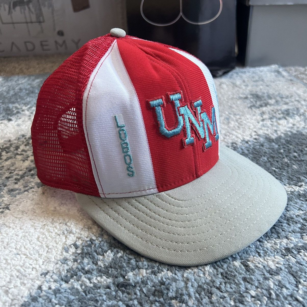 Vintage 80s NEW MEXiCO LOBOS CHERRY SiLVER TURQUOiSE UNM TRUCKER CAP Size ONE SIZE - 11 Thumbnail