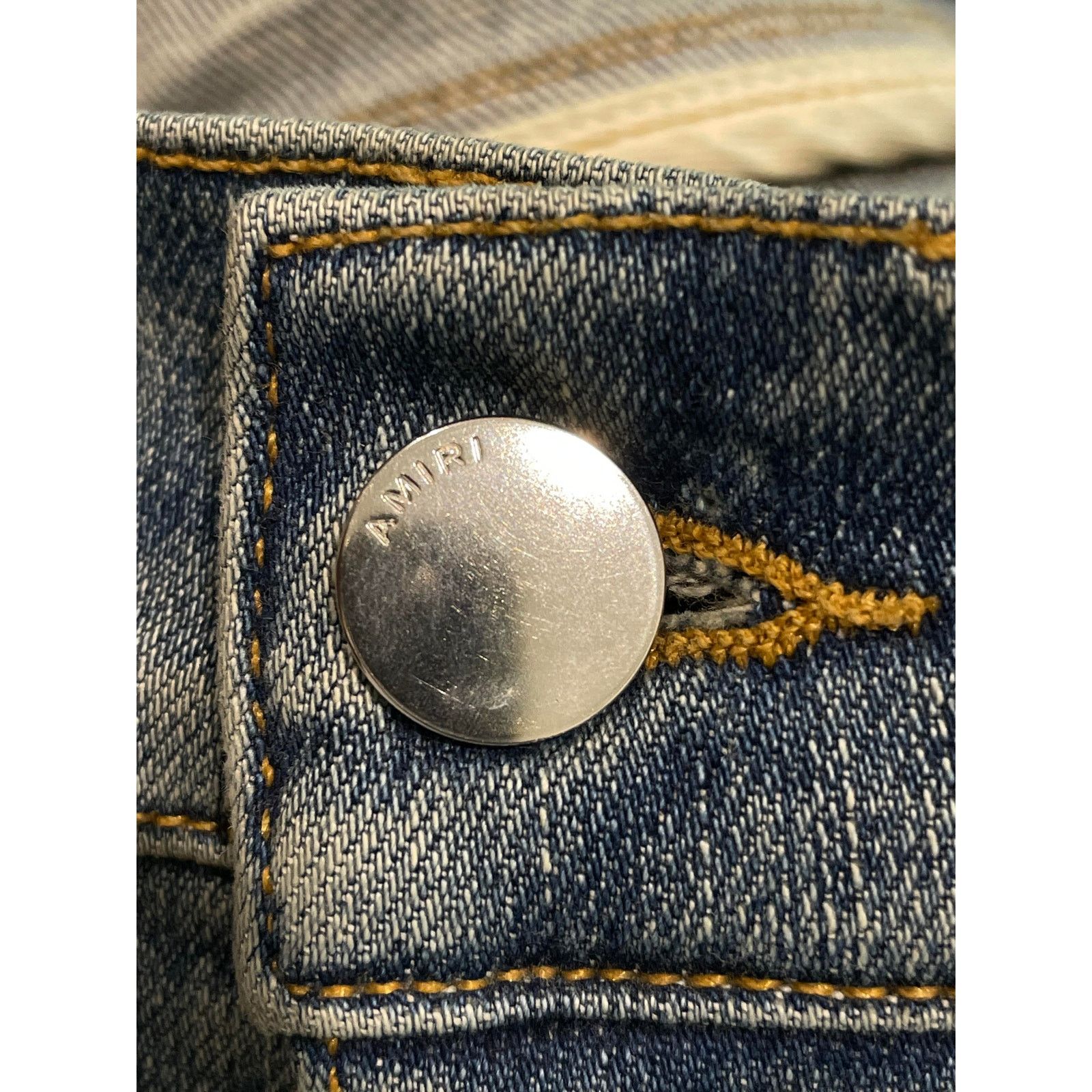 Amiri Amiri MX2 'Bee' Patch Blue Jeans Size US 33 - 11 Thumbnail