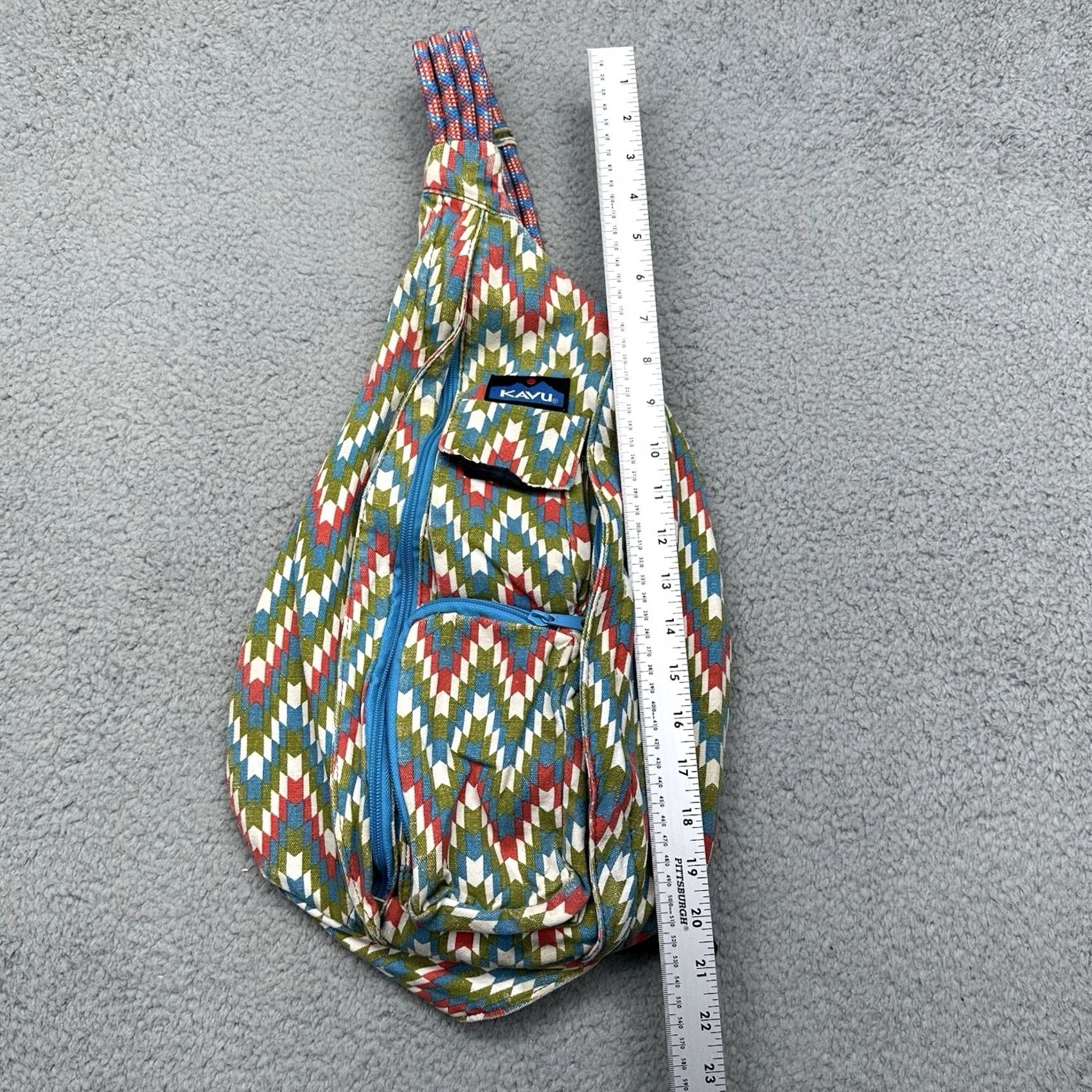 KAVU KAVU Rope Bag Sling - Multicolor Geometric Pattern Travel Backpack Size ONE SIZE - 3 Thumbnail