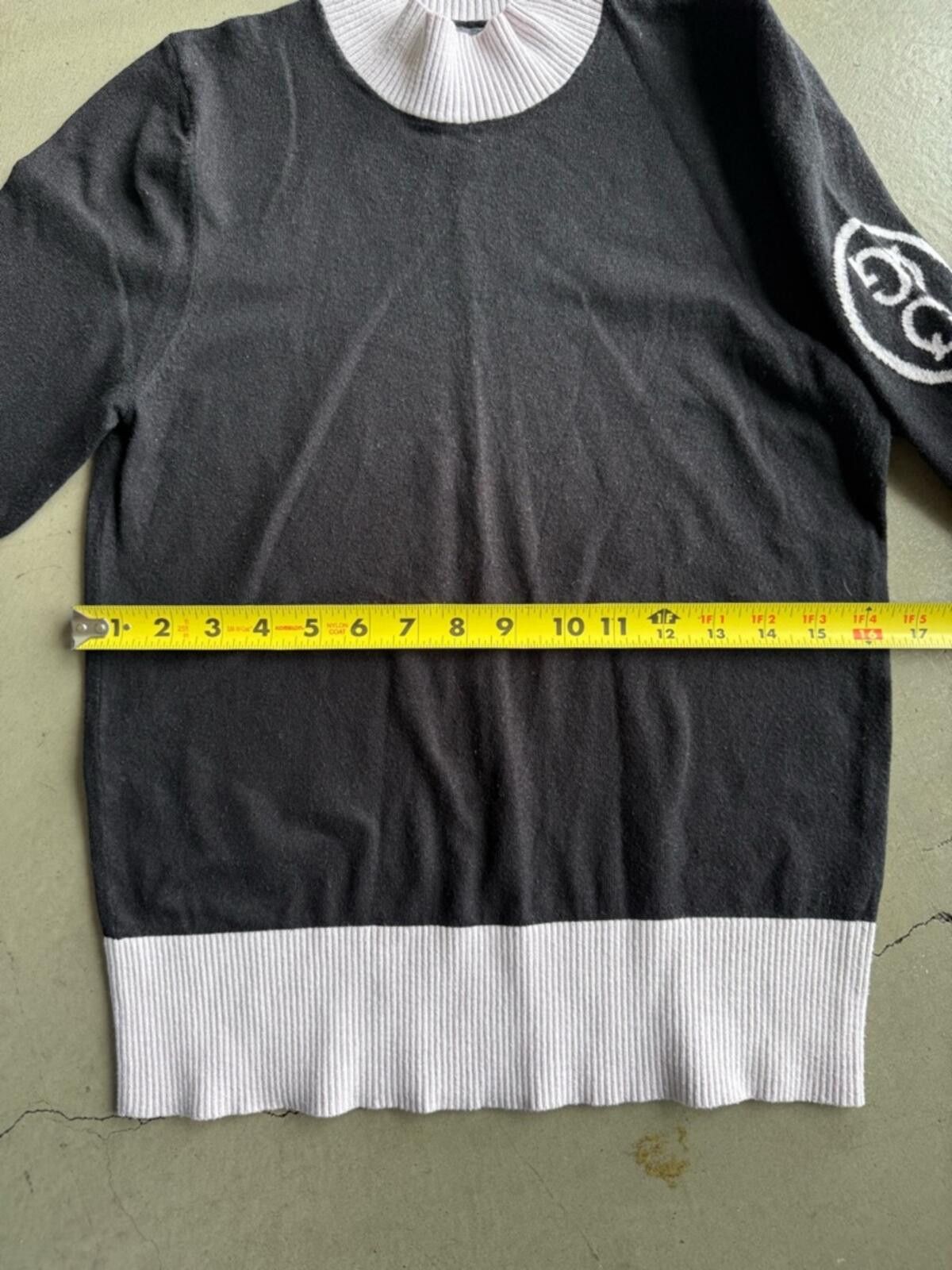 Other Green Queen / Logo Knit Golf Sweater / Black White Korea Size XL / US 12-14 / IT 48-50 - 3 Thumbnail