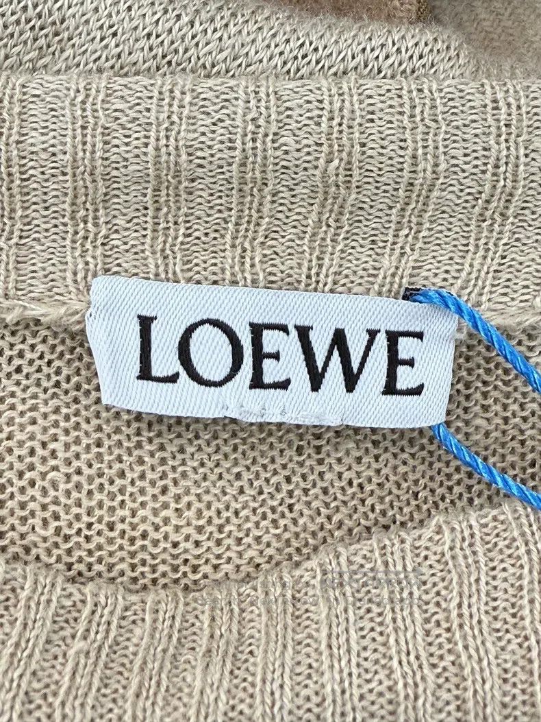 Loewe Loewe Color Blocked Fringe Linen Long-sleeve Knit Top Size XS / US 0-2 / IT 36-38 - 3 Thumbnail