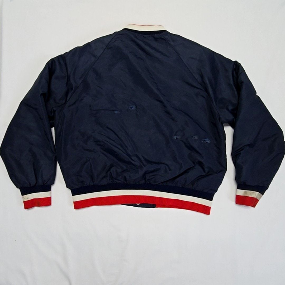 Vintage Vintage Bomber Snap Blue Button Striped Cuffs 80s L Jacket Size US L / EU 52-54 / 3 - 13 Thumbnail