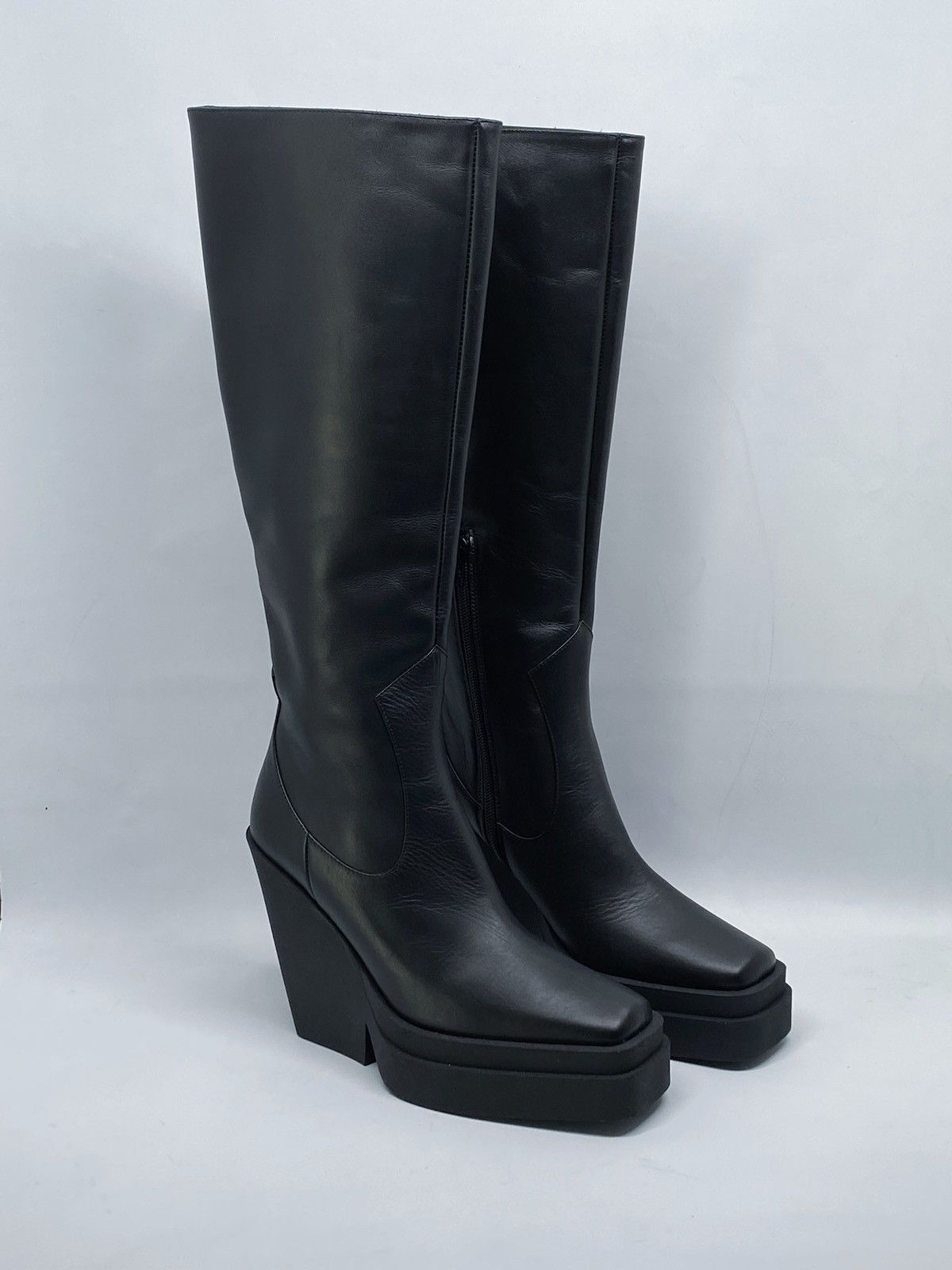 GIA BORGHINI Gia Borghini Texan Leather Platform Knee-High Boots size 37 Size US 7 / IT 37 - 1 Thumbnail