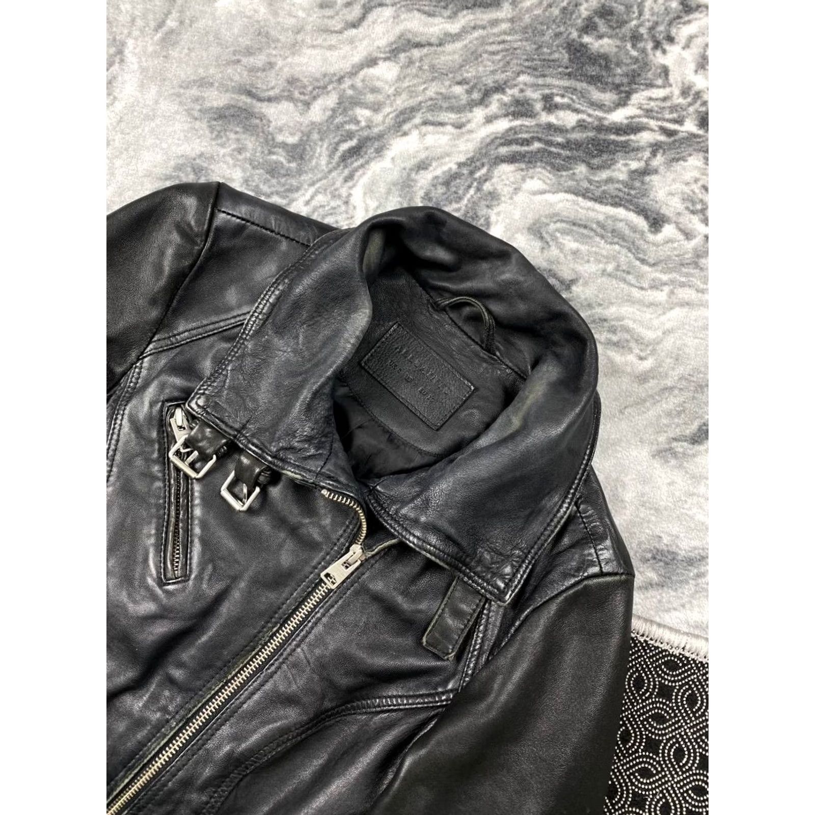 Allsaints VINTAGE AllSaints Belvedere Leather Jacket Women 36 Black Biker Shirt Style 6? Size XS / US 0-2 / IT 36-38 - 2 Thumbnail
