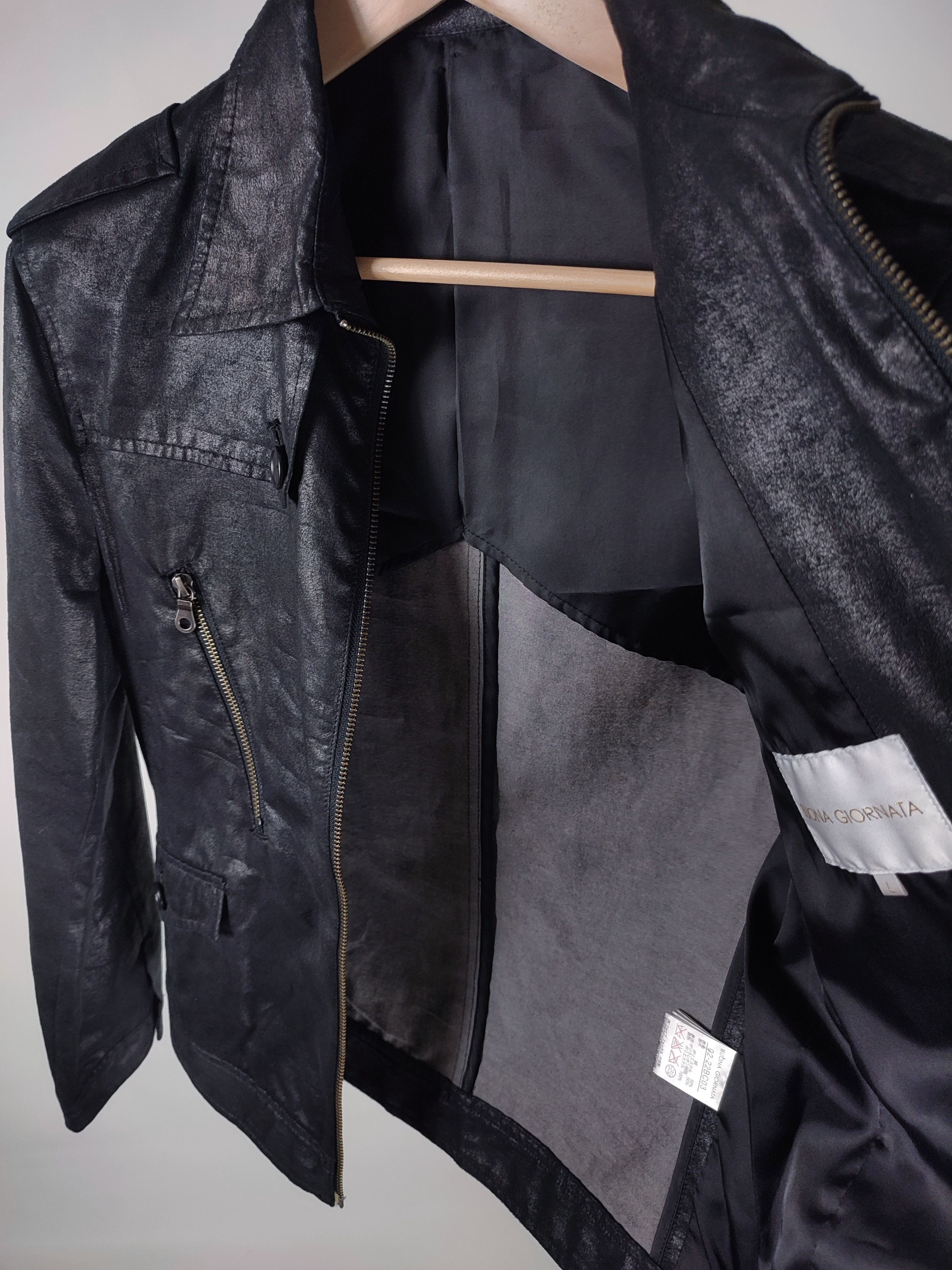 Japanese Brand Buona Giornata Japanese Polyurethane Leather Zip Moto Jacket Size L / US 10 / IT 46 - 12 Thumbnail