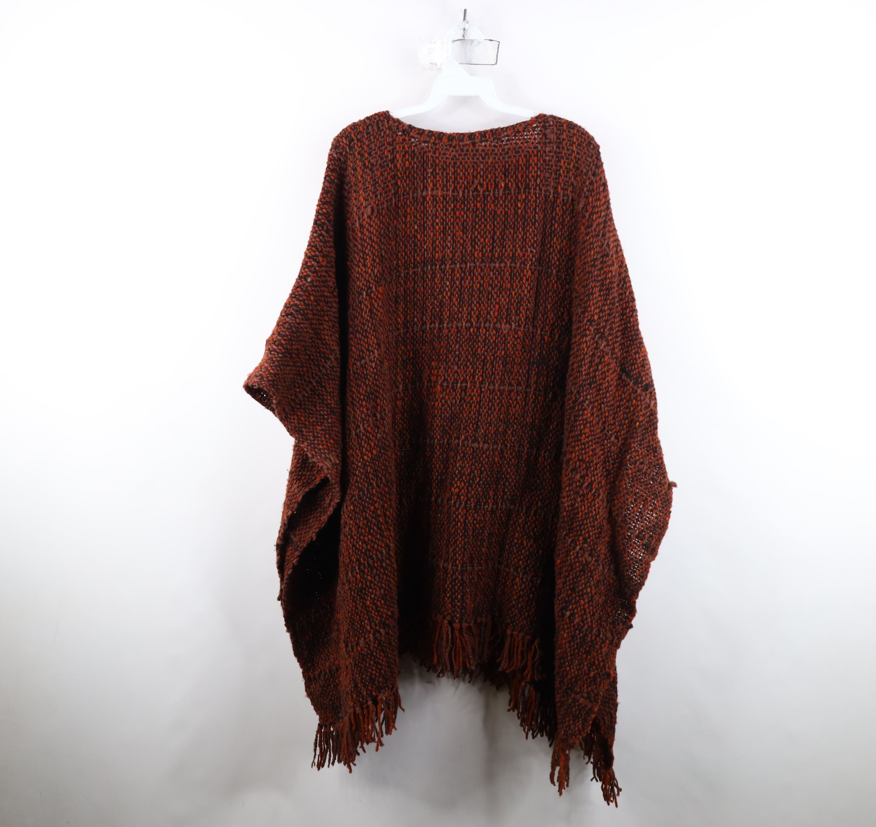 Vintage Vintage 60s Boho Chic Crochet Wool Festival Poncho Sweater Size ONE SIZE - 10 Thumbnail