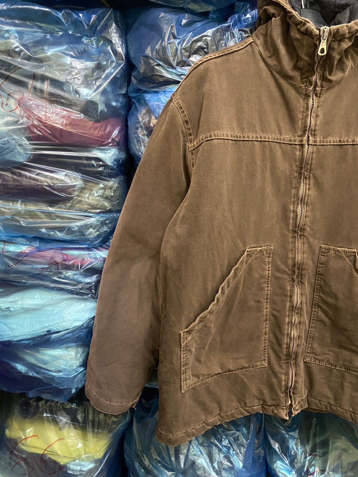 Japanese Brand Vintage Meltin’ Pot Brown Quilted Hooded Work Jacket Size US L / EU 52-54 / 3 - 5 Thumbnail