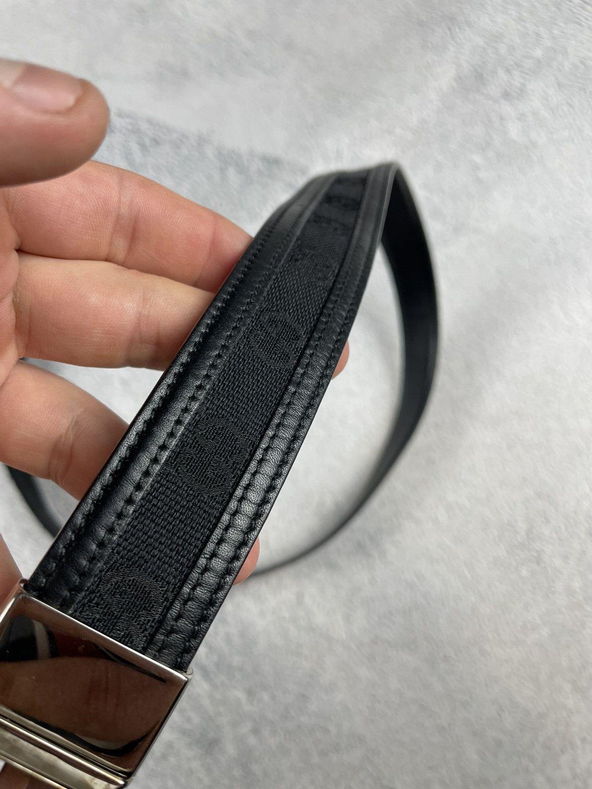 Gucci × Vintage Gucci Vintage Monogram Black Belt oldmoney Size ONE SIZE - 10 Thumbnail