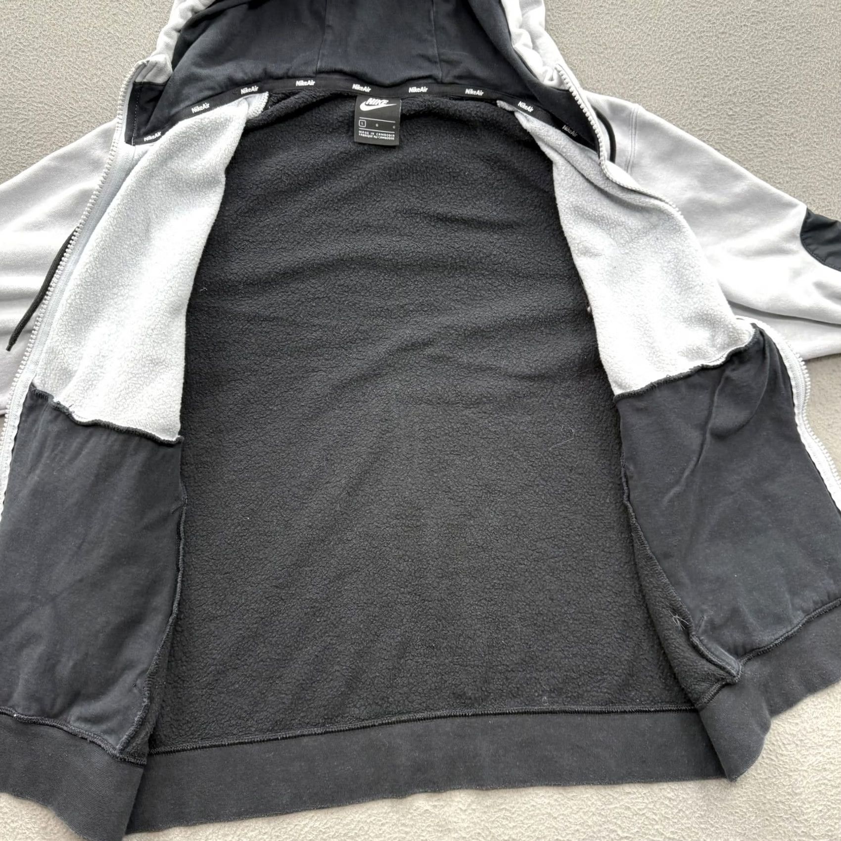 Nike Nike Air Hoodie Mens Large Gray Black Full Zip Pockets Logo Sweatshirt Fleece Size US L / EU 52-54 / 3 - 7 Thumbnail