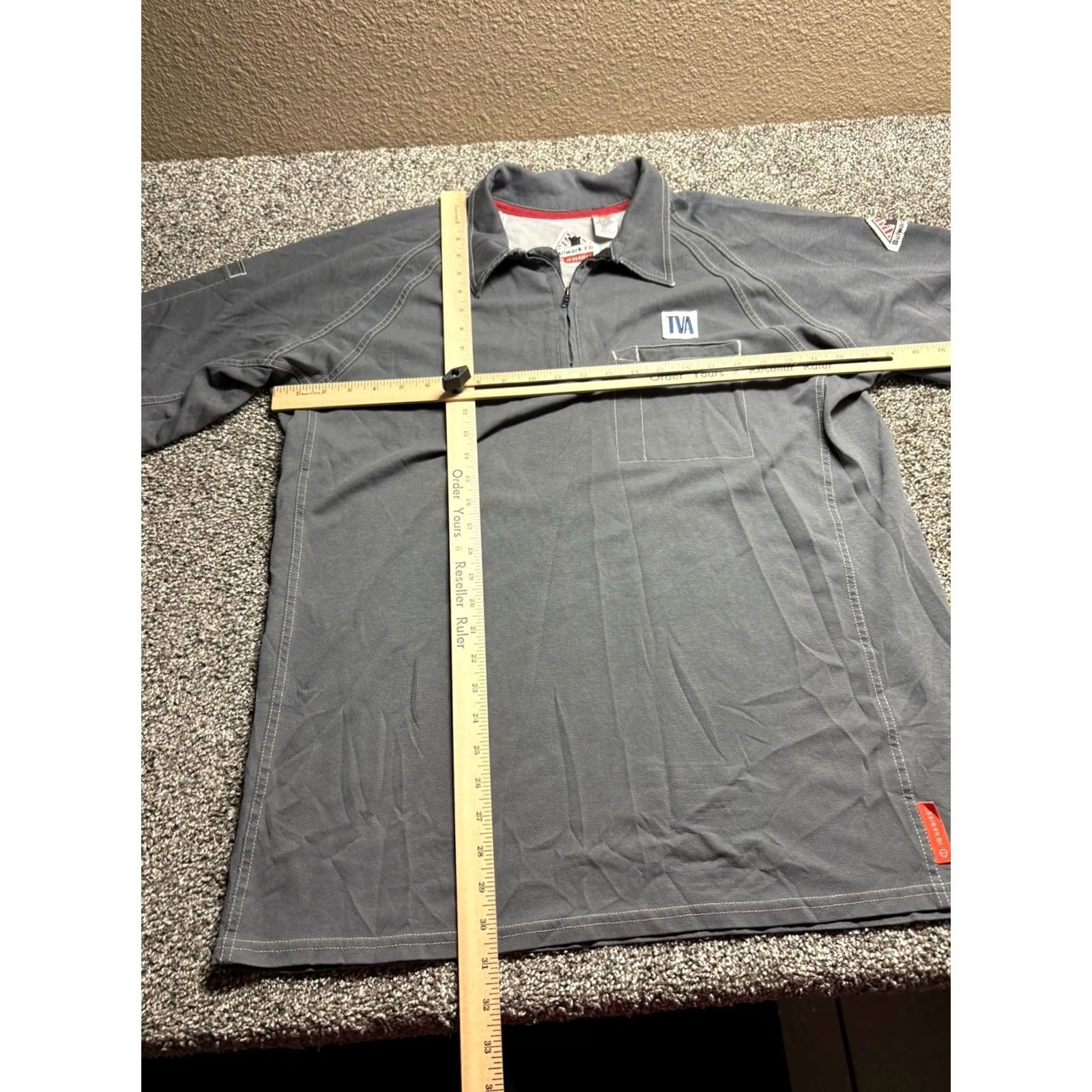 Vintage VINTAGE Bulwark FR Shirt Mens Large Gray Workwear IQ Series Zip Polo Collar Short Sleeve Mens Gray IQ Series Zip Polo Shirt Size US L / EU 52-54 / 3 - 3 Thumbnail