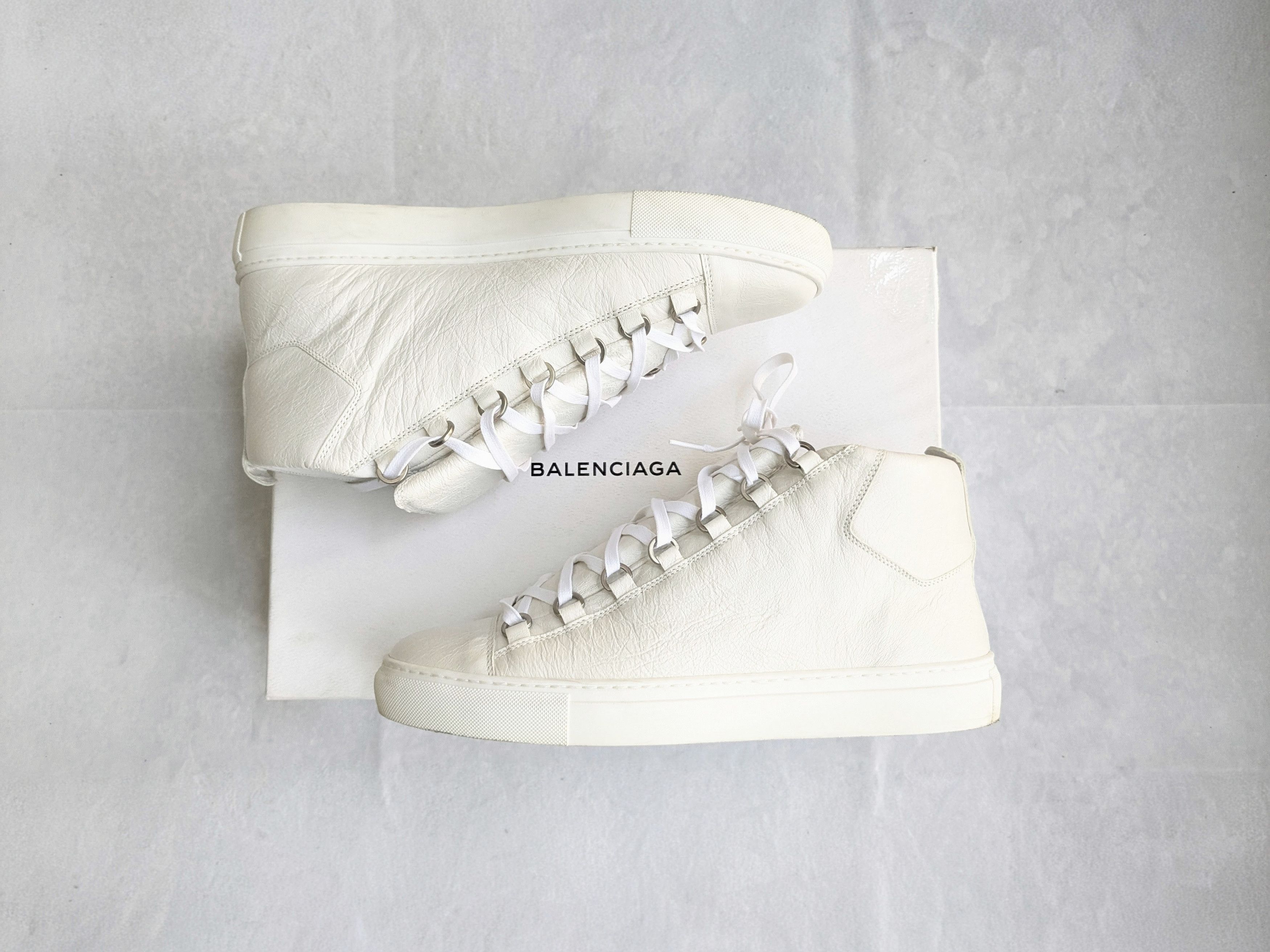 Balenciaga Balenciaga Arena White 10 High Tops Leather Size US 10 / EU 43 - 1 Thumbnail