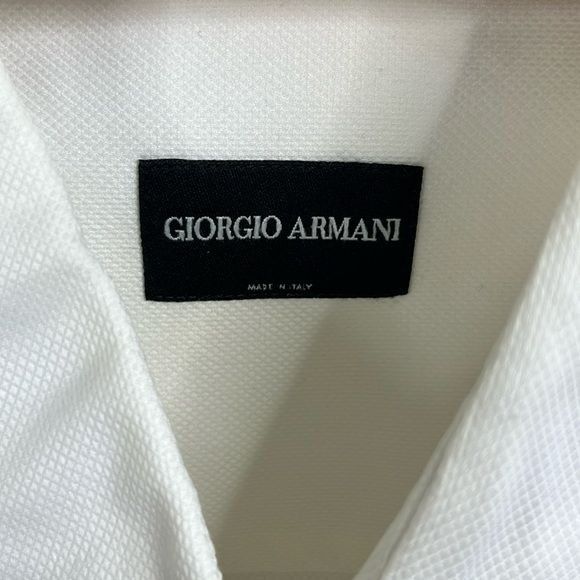 Giorgio Armani Giorgio Armani White Button Down Textured Shirt Size US XXL / EU 58 / 5 - 7 Thumbnail