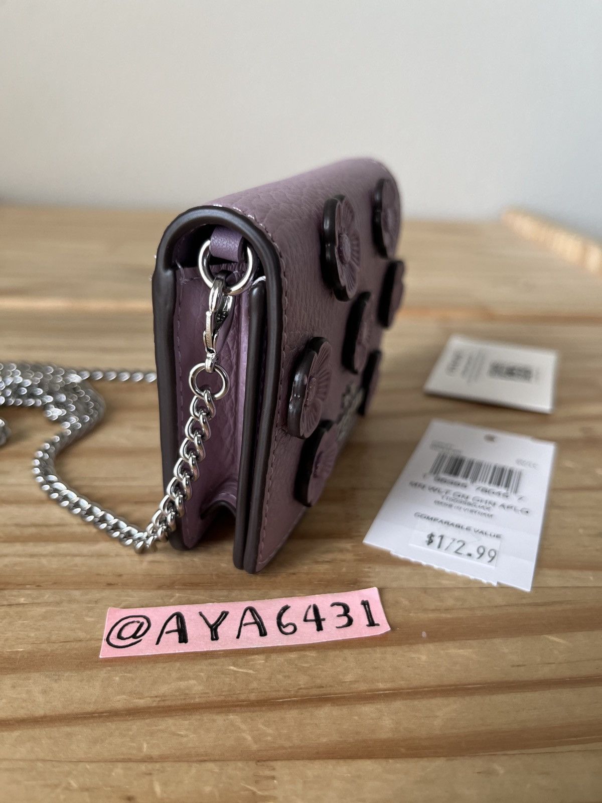 Coach Coach Mini Wallet On A Chain With Floral Applique Size ONE SIZE - 5 Thumbnail