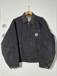 VINTAGE CARHARTT DETROIT JACKET XL FADED BLANKET LINED BLK