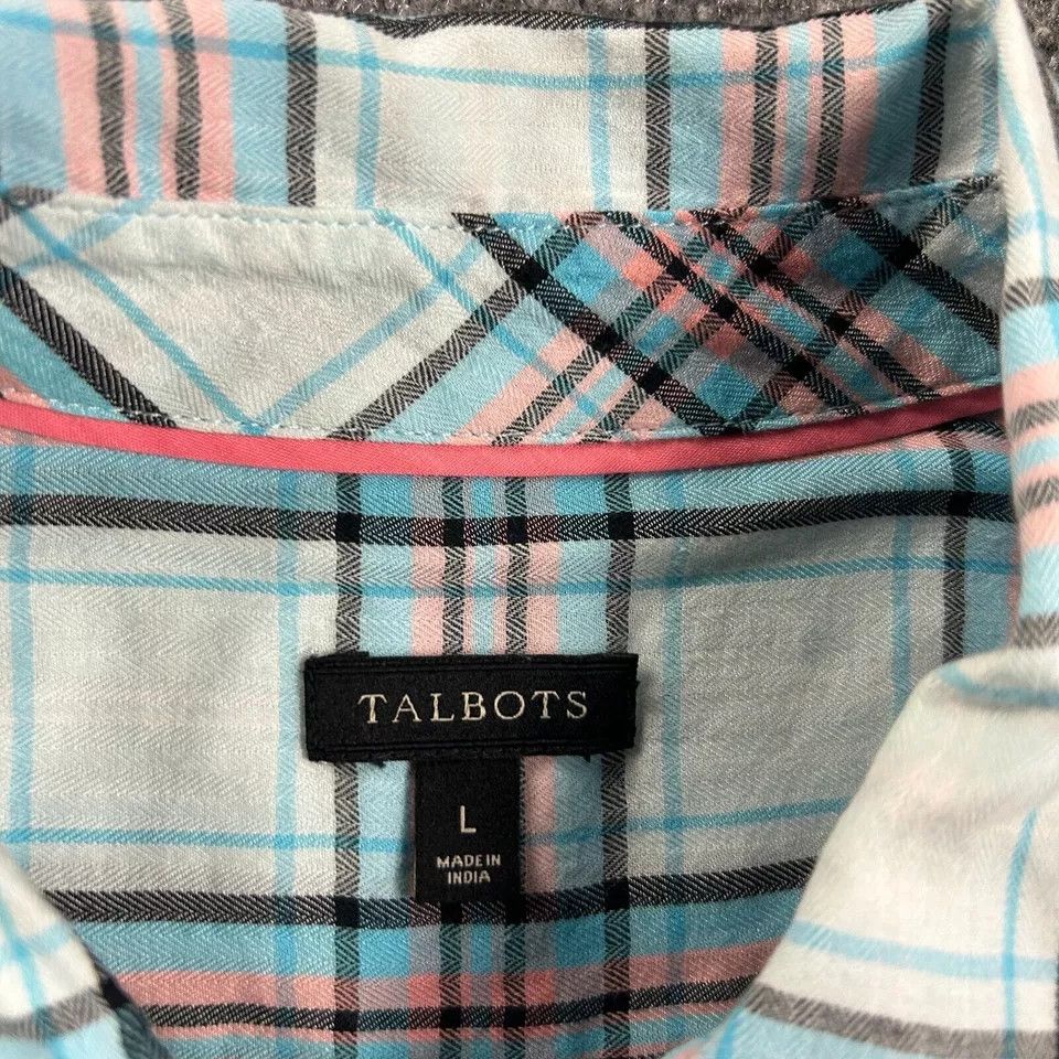 Talbots Talbots Top Womens Large Plaid Double Pockets Shirt Size L / US 10 / IT 46 - 2 Thumbnail