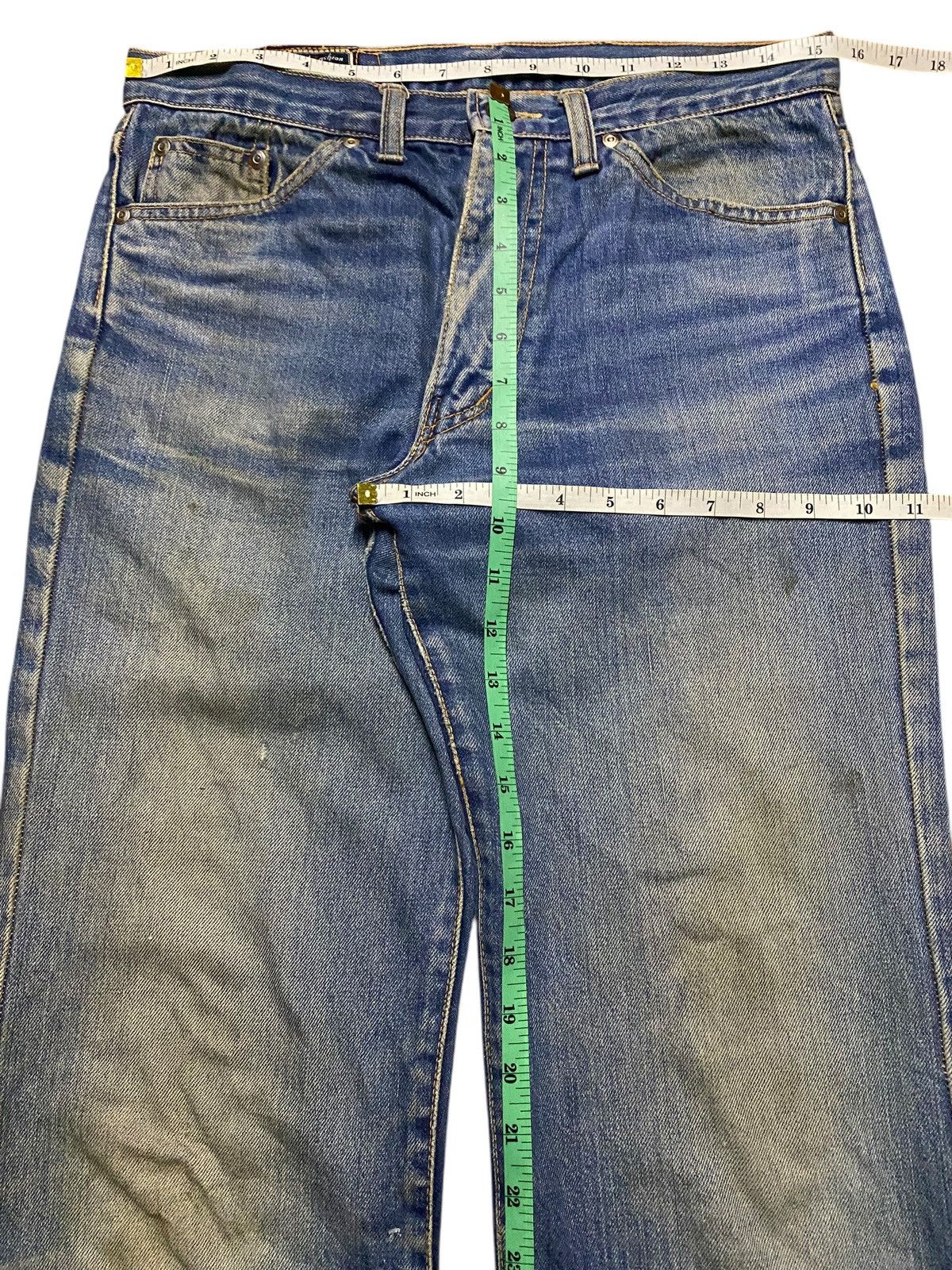 Vision Streetwear Vintage Japanese Brand Canvas Mud Wash Distressed Loose Jean Size US 31 - 12 Thumbnail