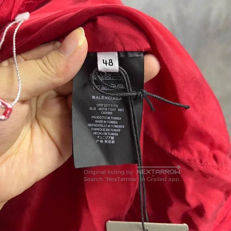 Balenciaga Balenciaga Red Solid Color Printed Logo Down Jacket Size US L / EU 52-54 / 3 - 3 Thumbnail