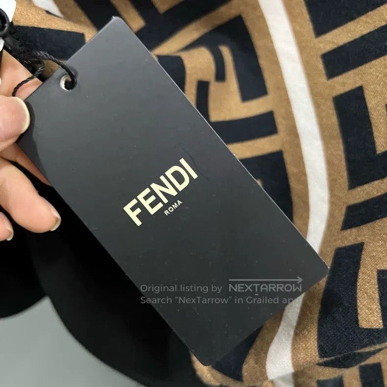 Fendi Fendi Double F printed sweater with leather brand embroide Size US S / EU 44-46 / 1 - 5 Thumbnail