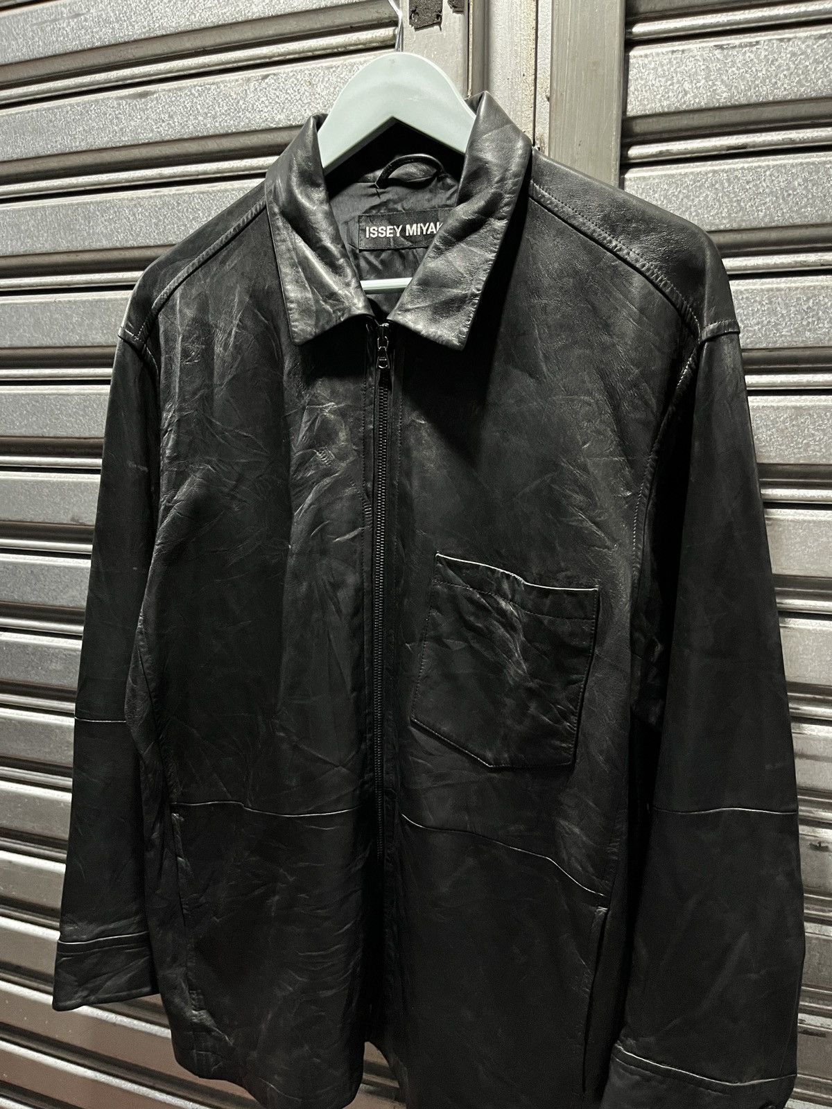 Issey Miyake Vintage Issey Miyake 1-Pocket Chore Style Leather Jacket Size US M / EU 48-50 / 2 - 2 Thumbnail