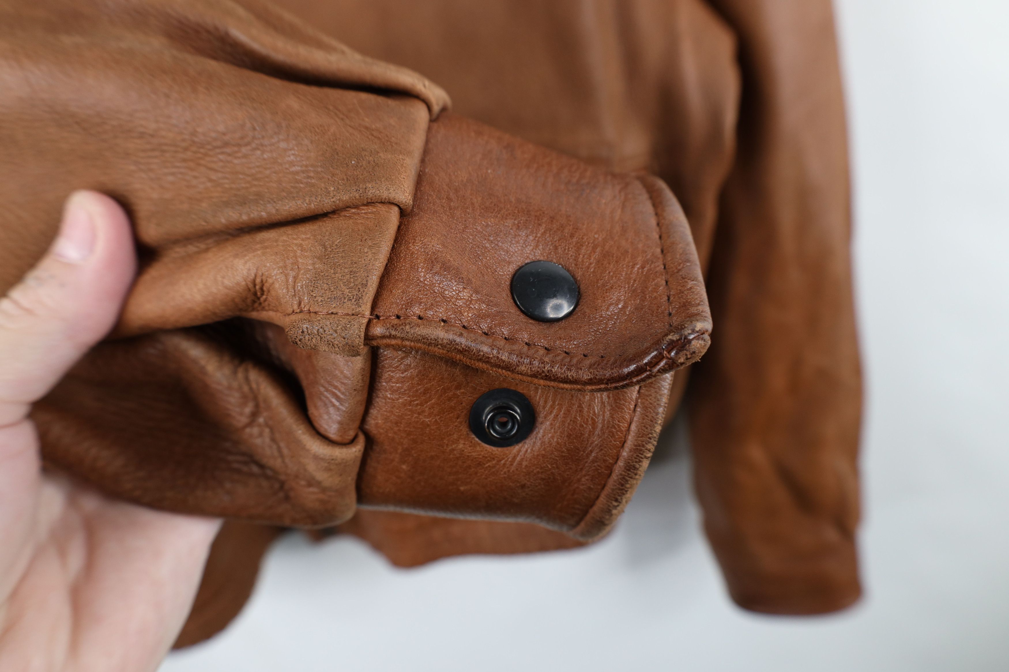 Vintage Vintage 70s Streetwear Wool Lined Leather Bomber Jacket USA Size US L / EU 52-54 / 3 - 8 Thumbnail