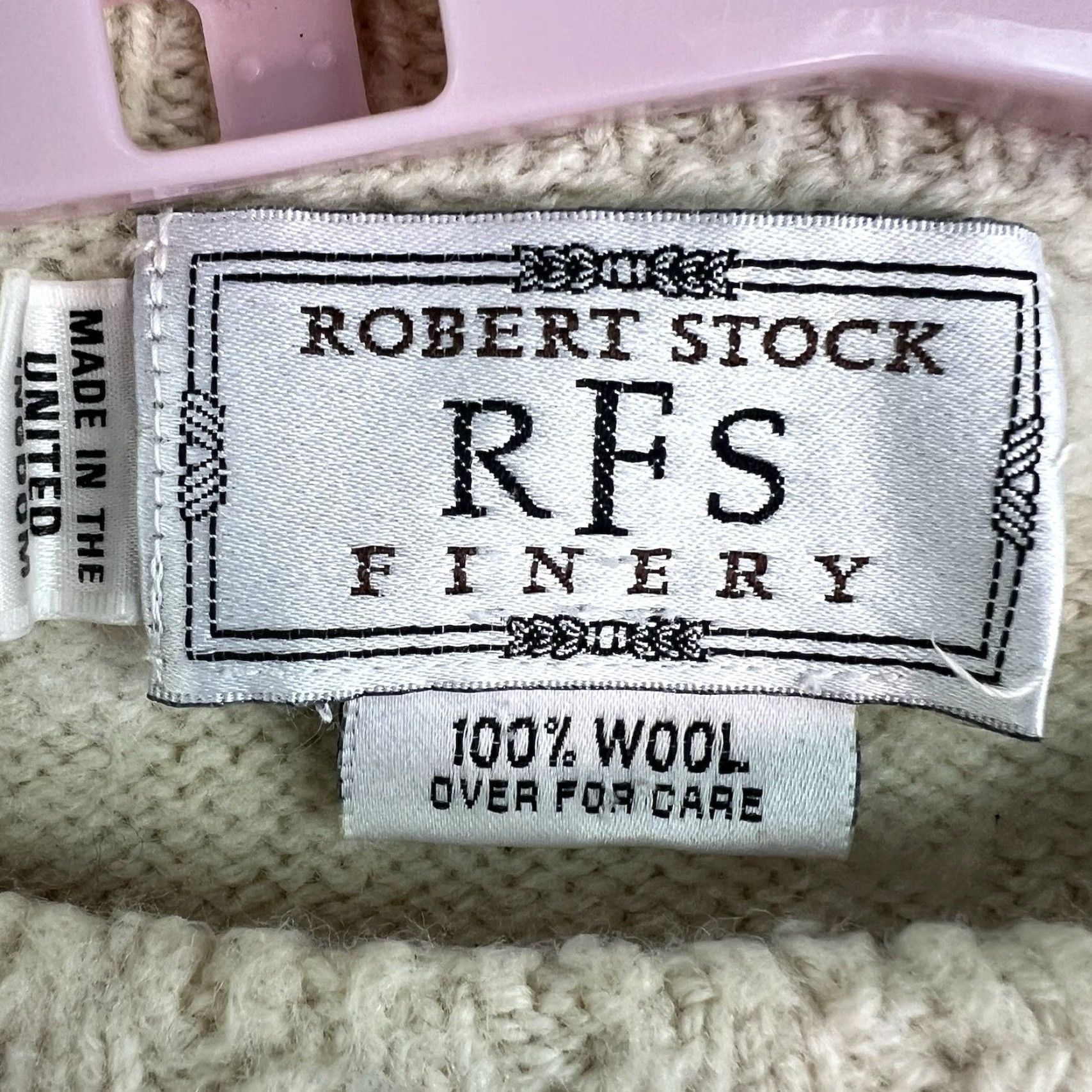 Vintage VTG Robert Stock Finery 100% Wool Sweater Men’s Size L Ivory Cable-Knit Crew Neck Pullover UK Made Mens Winter Casual Vintage Wool Sweater Size US L / EU 52-54 / 3 - 5 Thumbnail