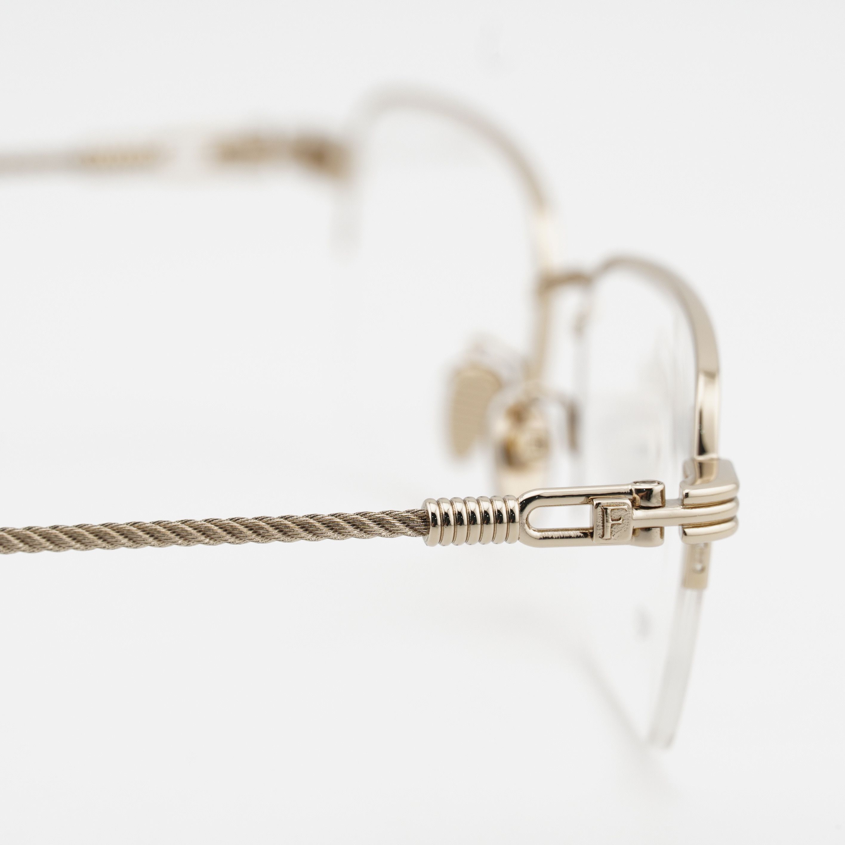 FRED Fred FG50048F 032 Men Eyeglasses Gold 55mm Rectangle Frame Size ONE SIZE - 4 Thumbnail