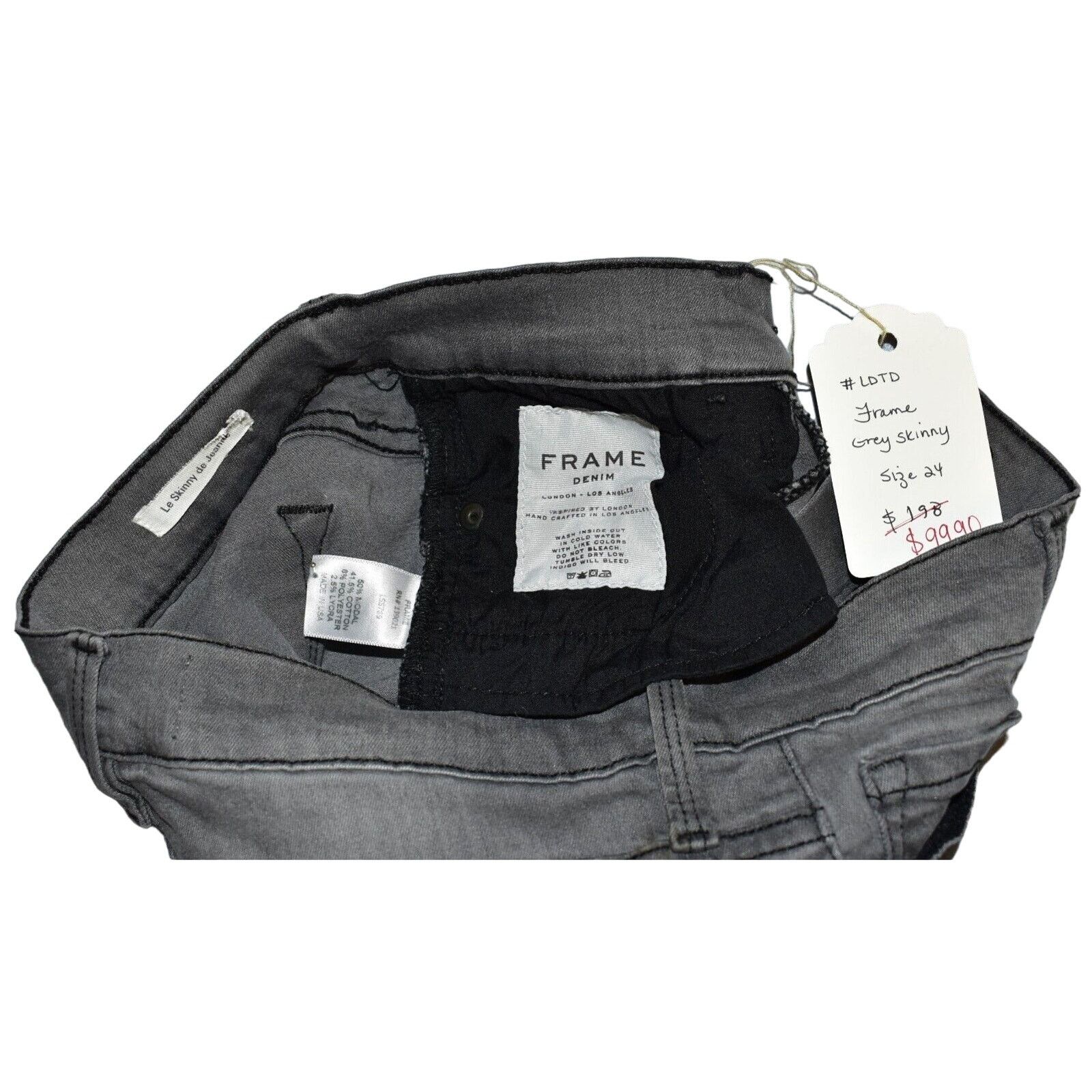 Frame A6 NWT FRAME DENIM Gray High Rise Skinny Jeans Size 24 $198 Size 24" / US 00 / IT 34 - 6 Thumbnail