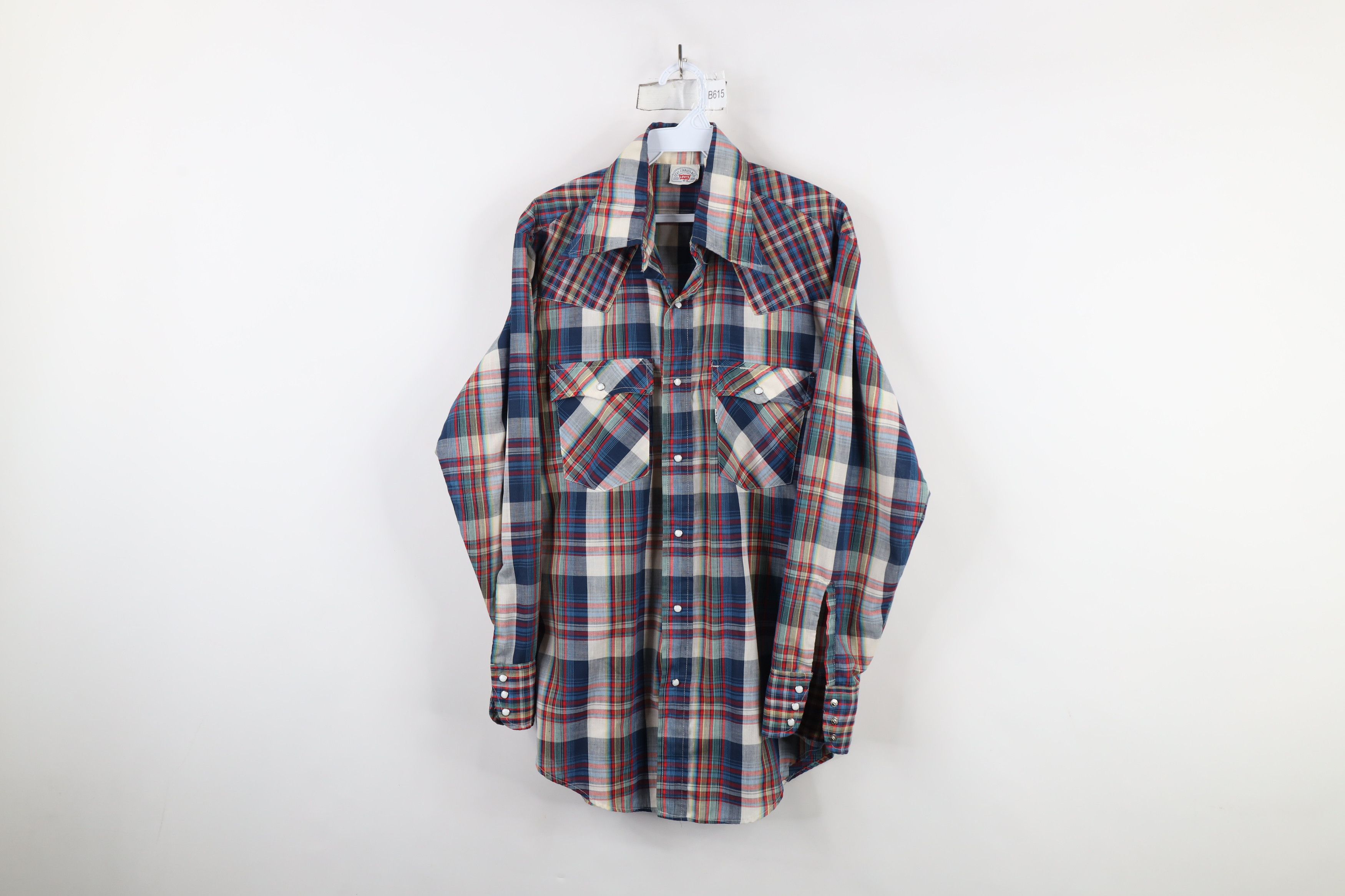 Levi's × Vintage Vintage 70s Levis Plaid Western Cowboy Snap Button Shirt USA Size US M / EU 48-50 / 2 - 1 Thumbnail