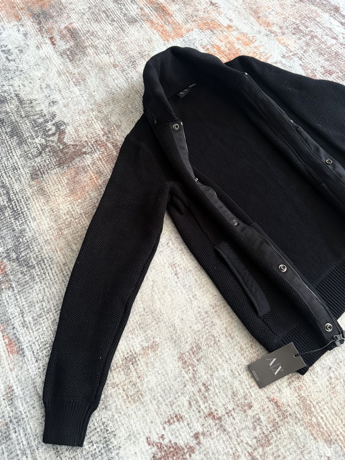 Armani × Armani Exchange Armani Exchange Black Knitted Button Up Bomber Jacket Mem Size US M / EU 48-50 / 2 - 4 Thumbnail