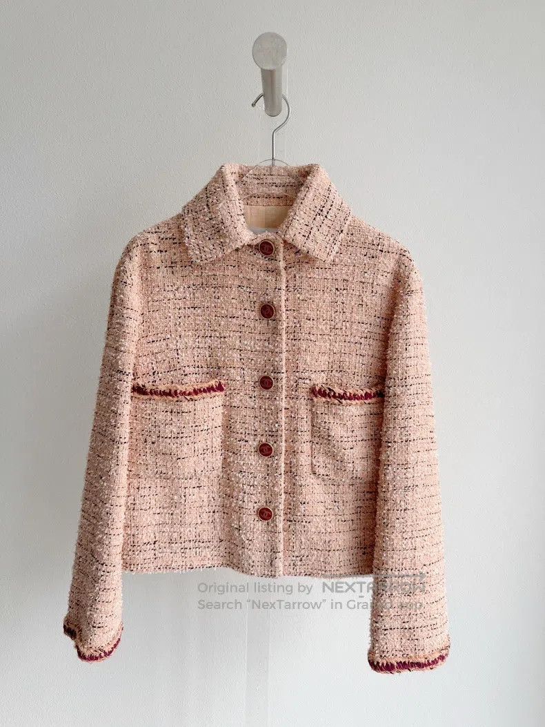 Chanel Chanel 21P orange pink burgundy tweed coat Size XXS / US 00 / IT 34 - 1 Thumbnail