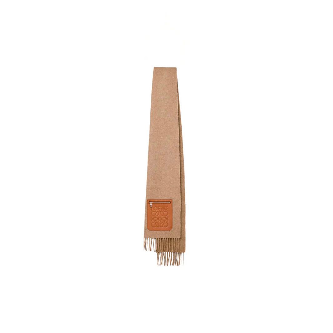 Loewe LOEWE Beige Wool/Cashmere Scarf New & Authentic Size ONE SIZE - 2 Thumbnail